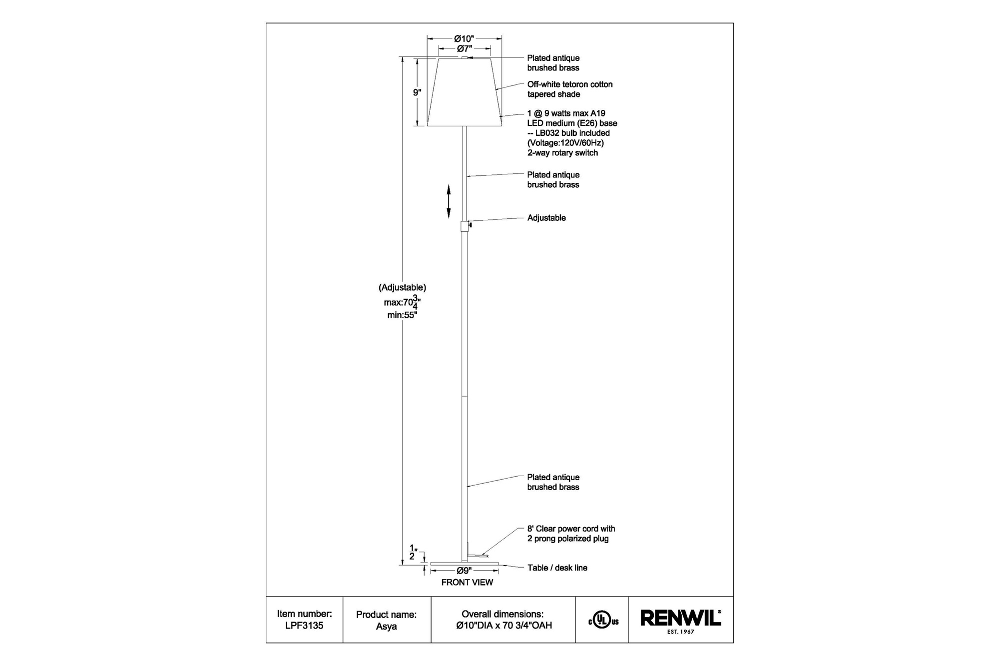 Renwil - Asya Floor Lamp