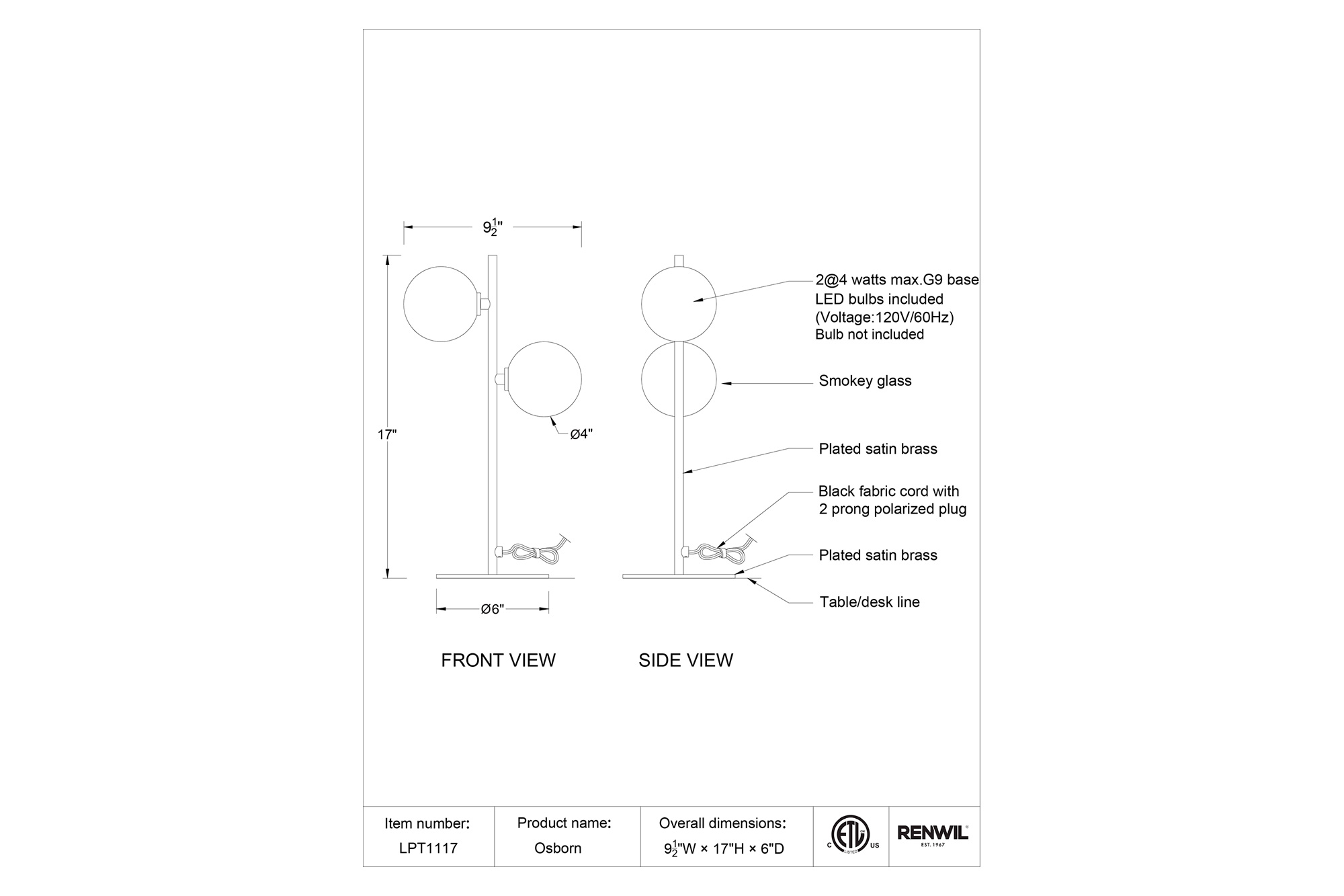 Renwil - Osborn Table Lamp