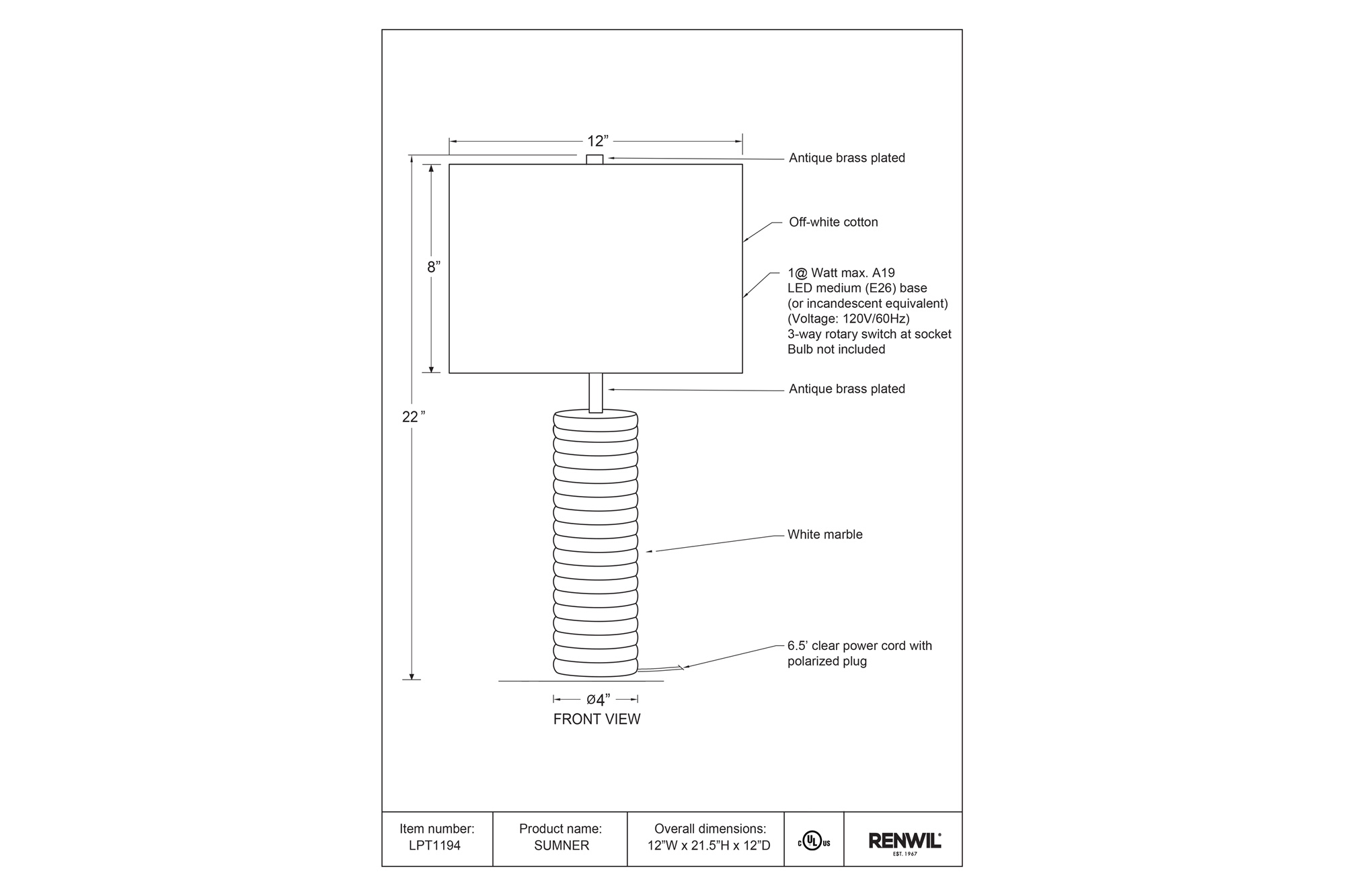 Renwil™ - Sumner Table Lamp