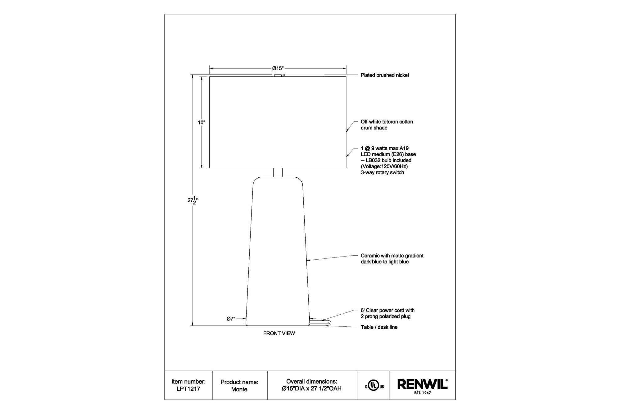 Renwil™ - Monte Table Lamp