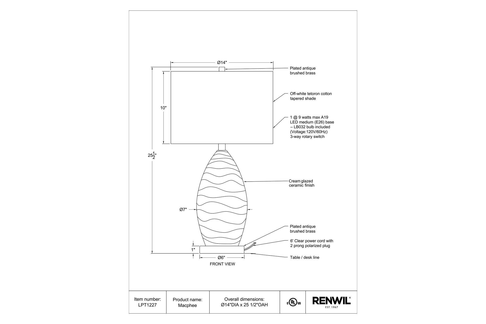 Renwil - Macphee Table Lamp