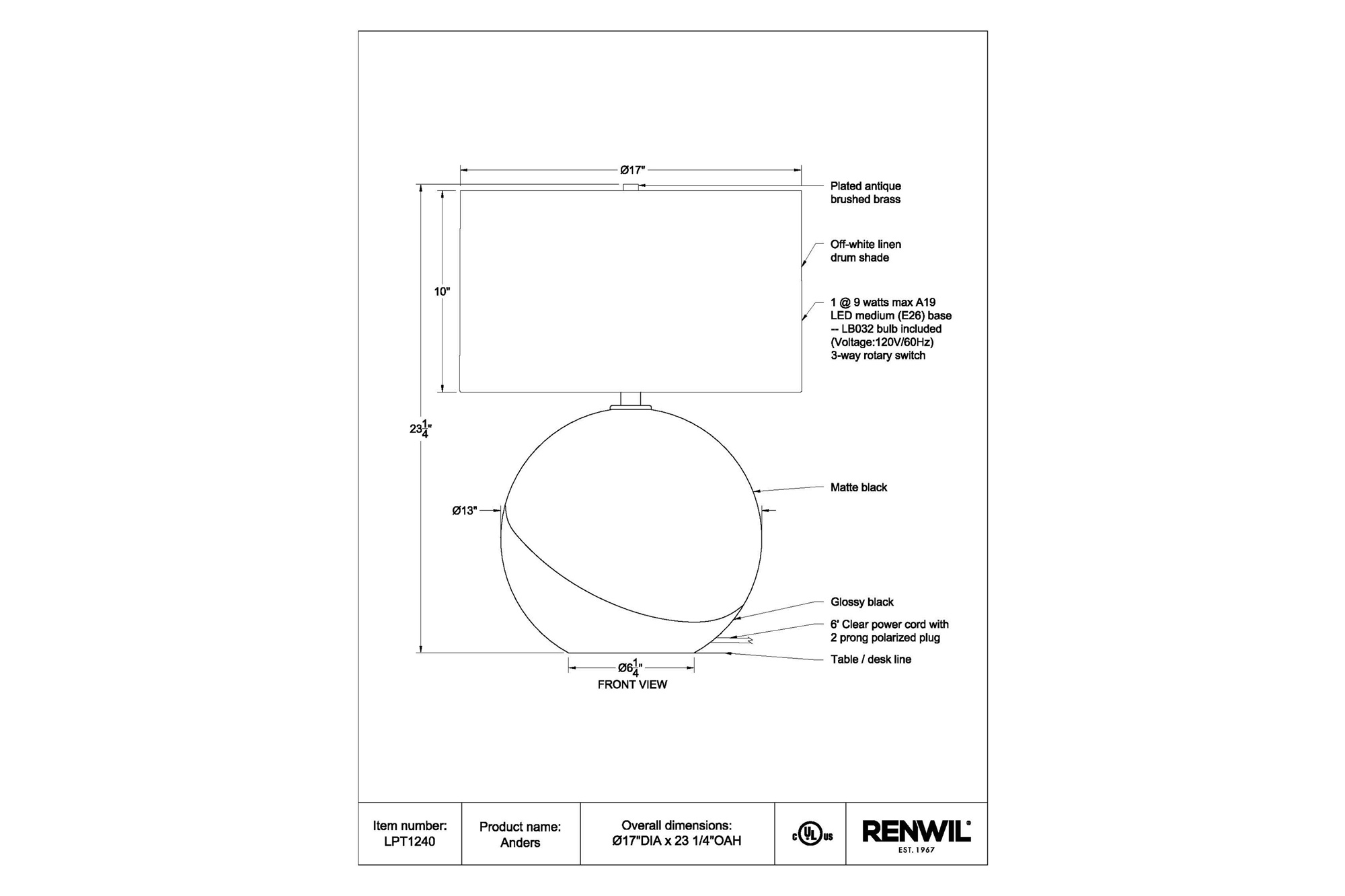 Renwil™ - Anders Table Lamp