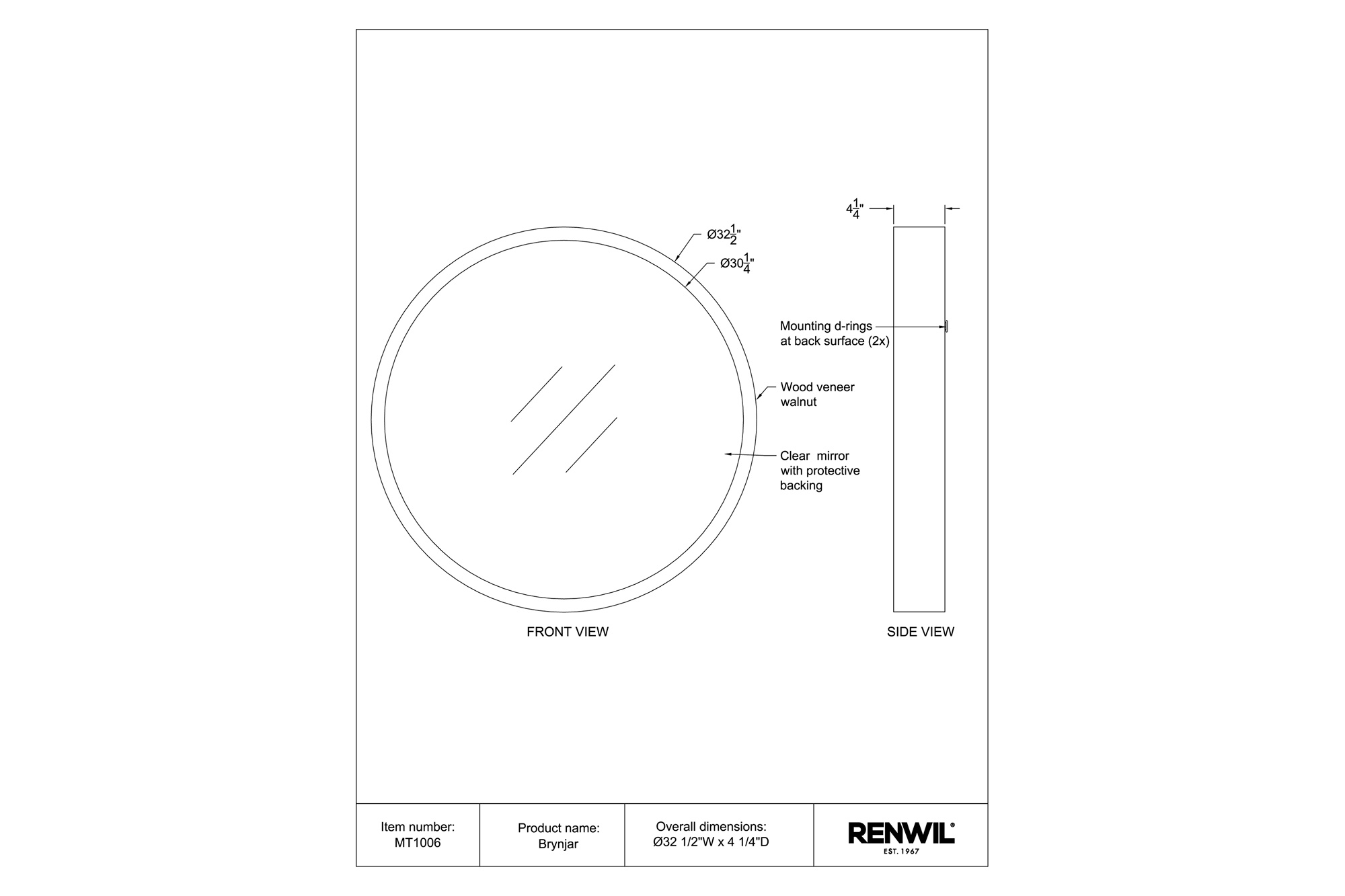 Renwil Brynjar Wall Mirror