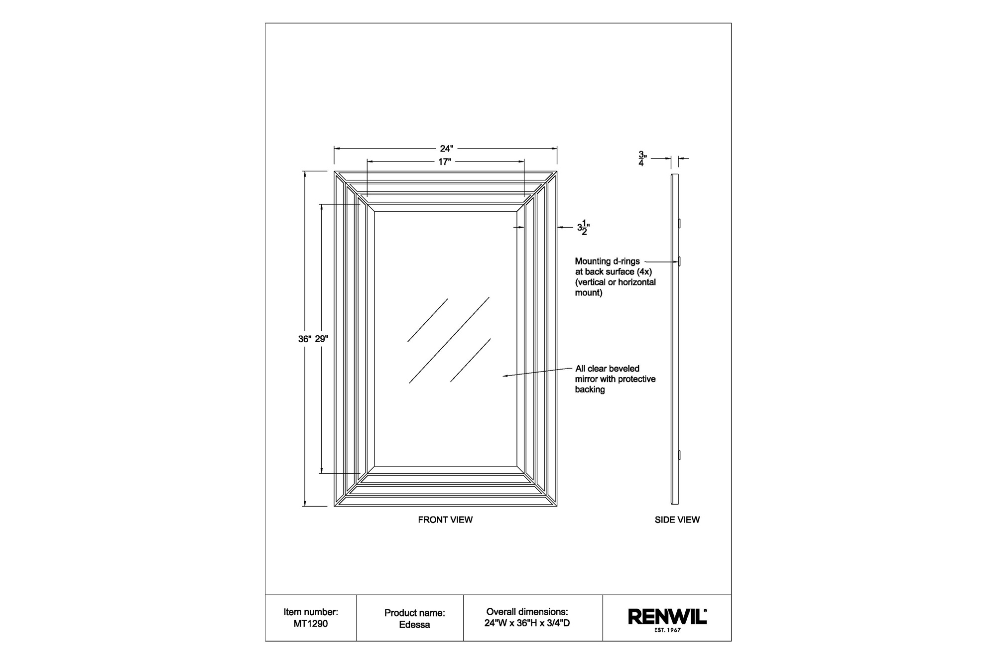 Renwil™ - Edessa Wall Mirror