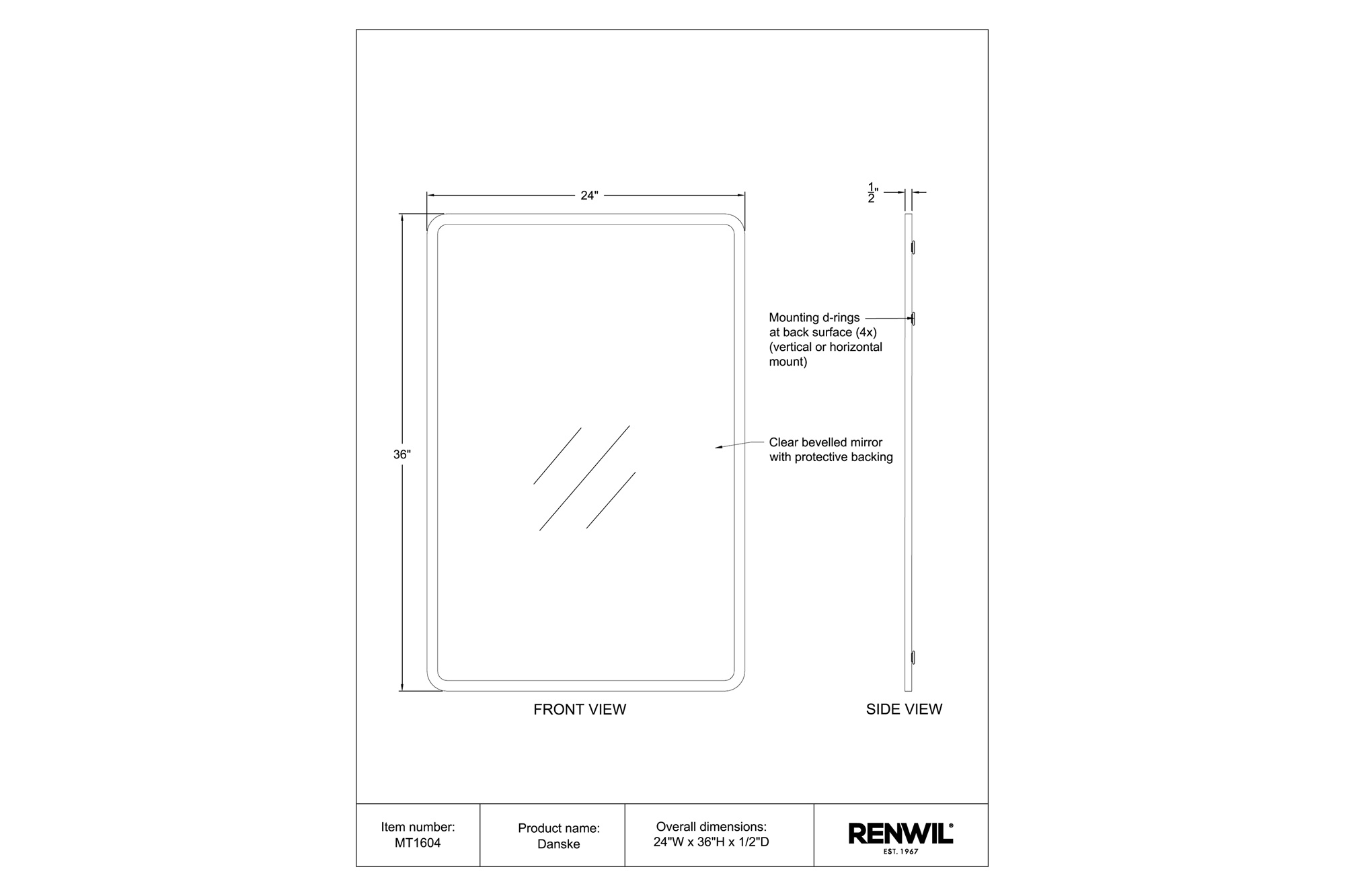 Renwil™ - Danske Wall Mirror