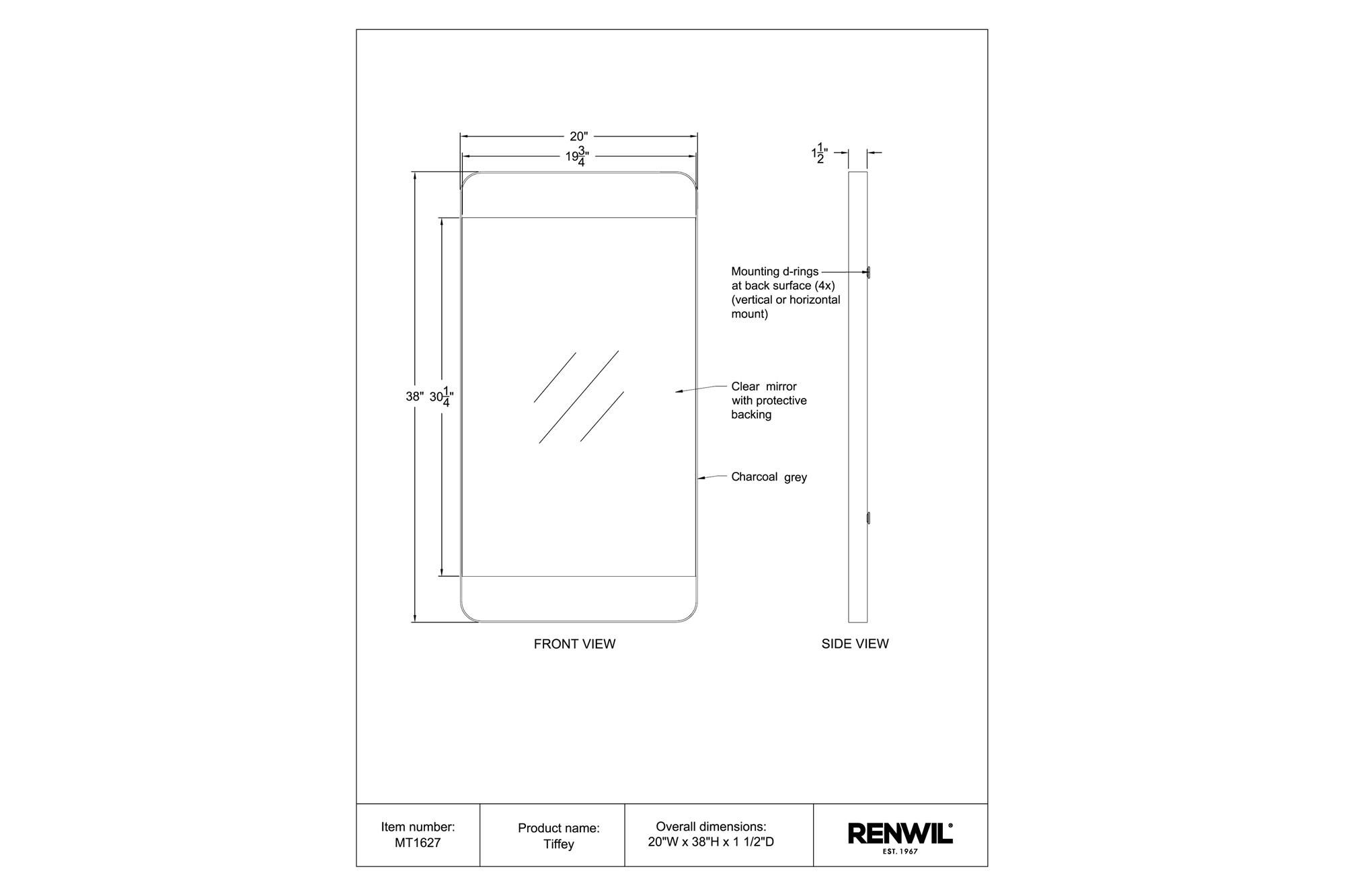 Renwil™ - Tiffey Wall Mirror