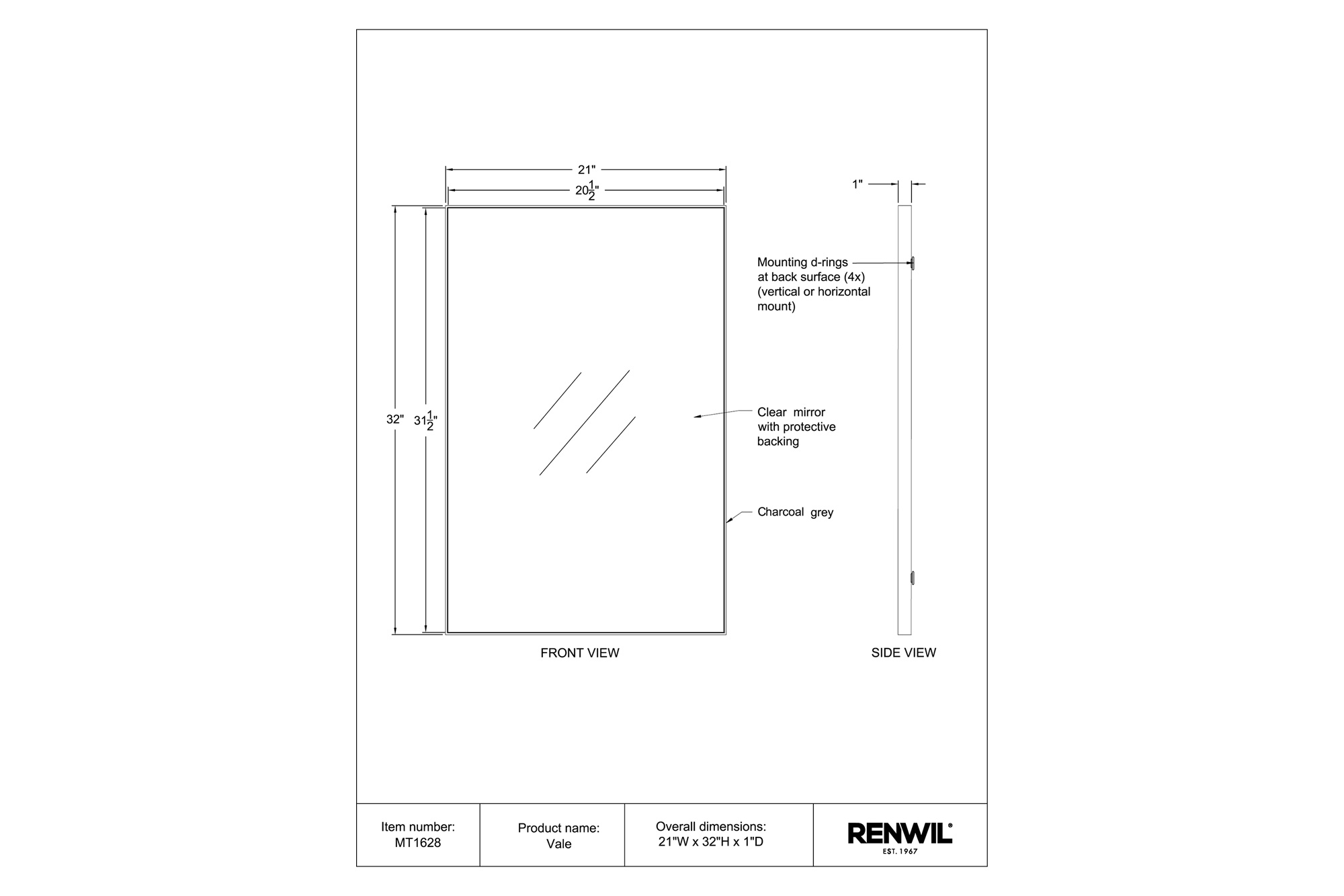 Renwil - Vale Wall Mirror