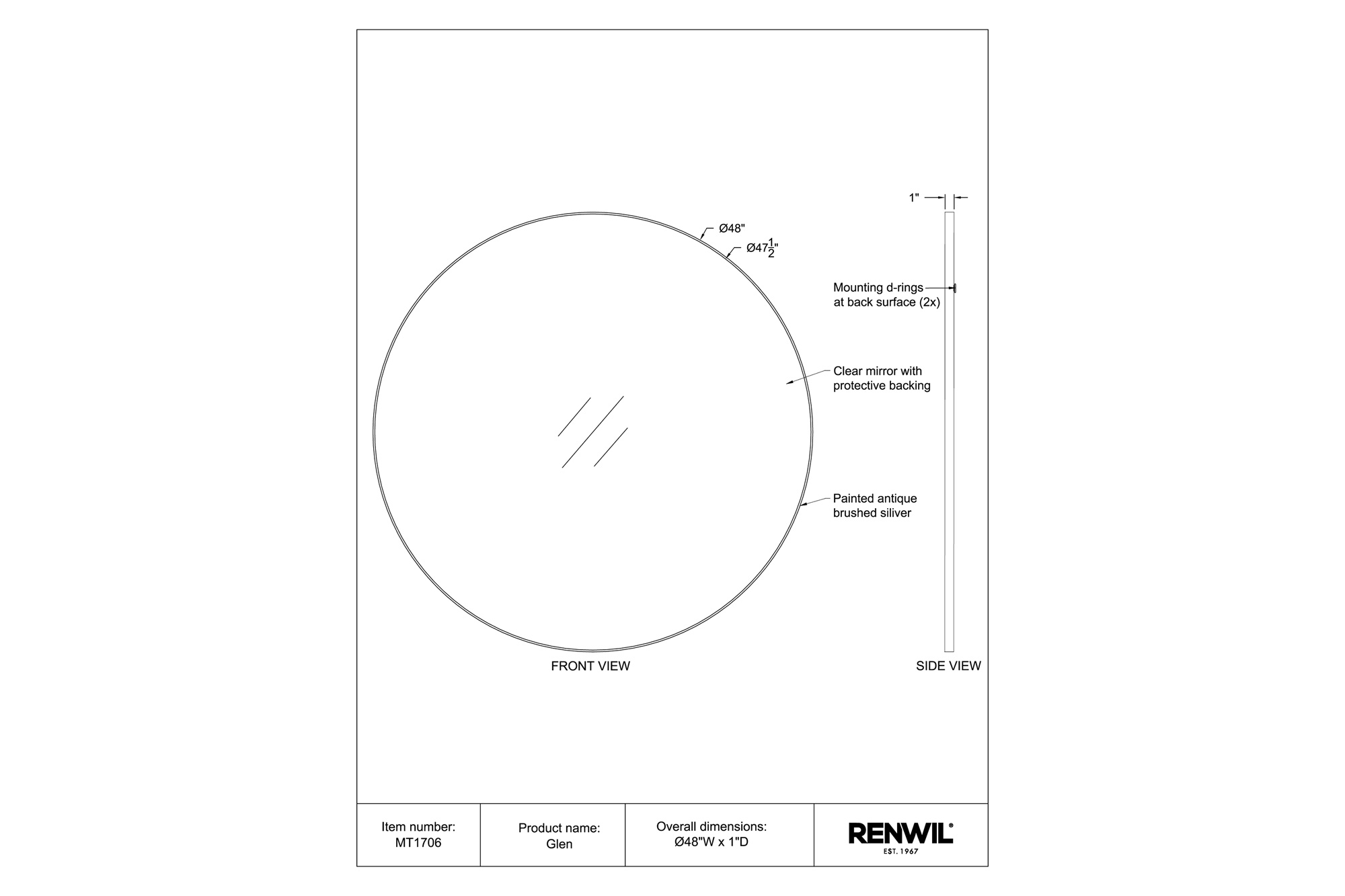 Renwil™ - Glen Wall Mirror