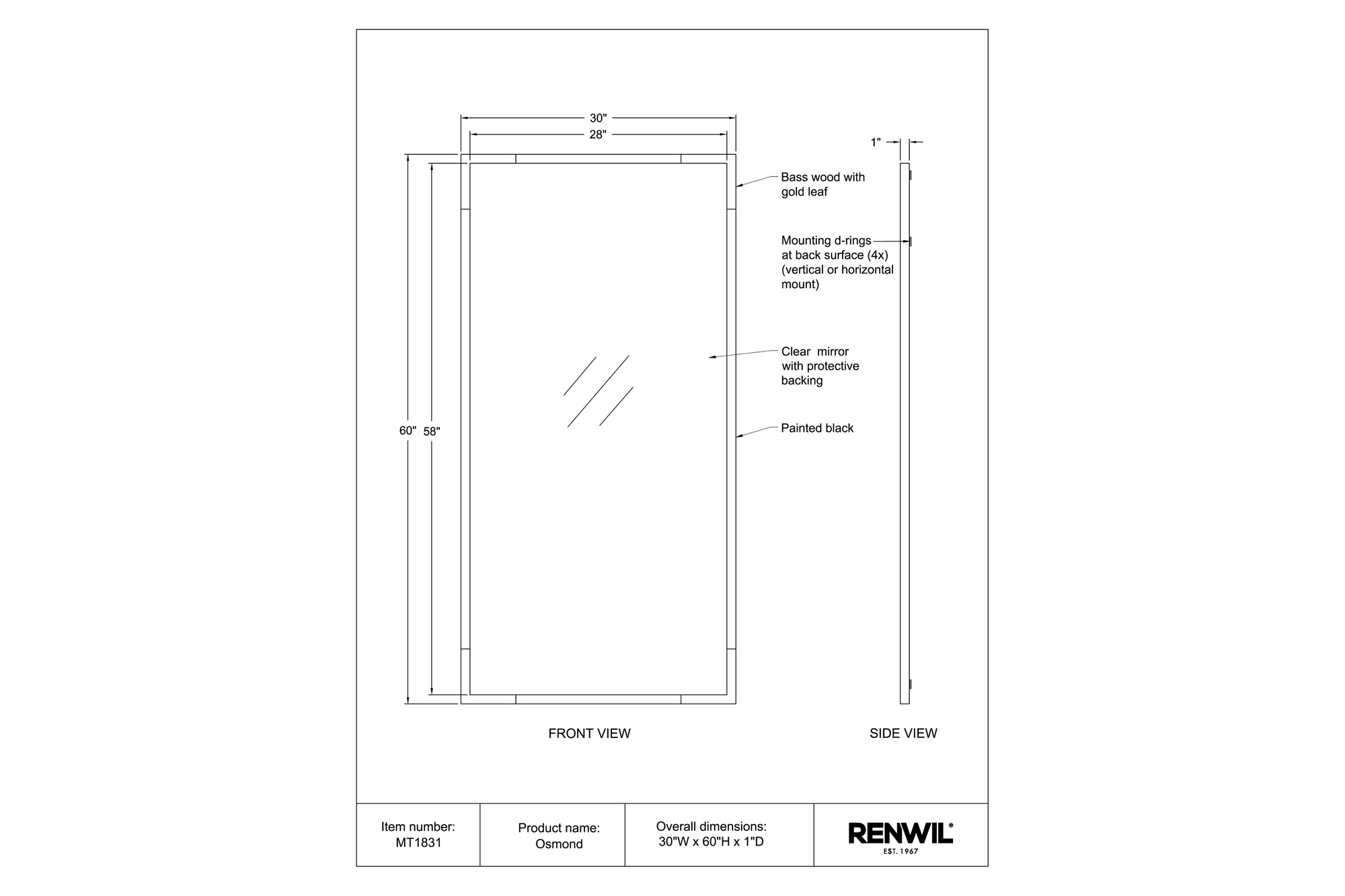 Renwil™ - Osmond Wall Mirror