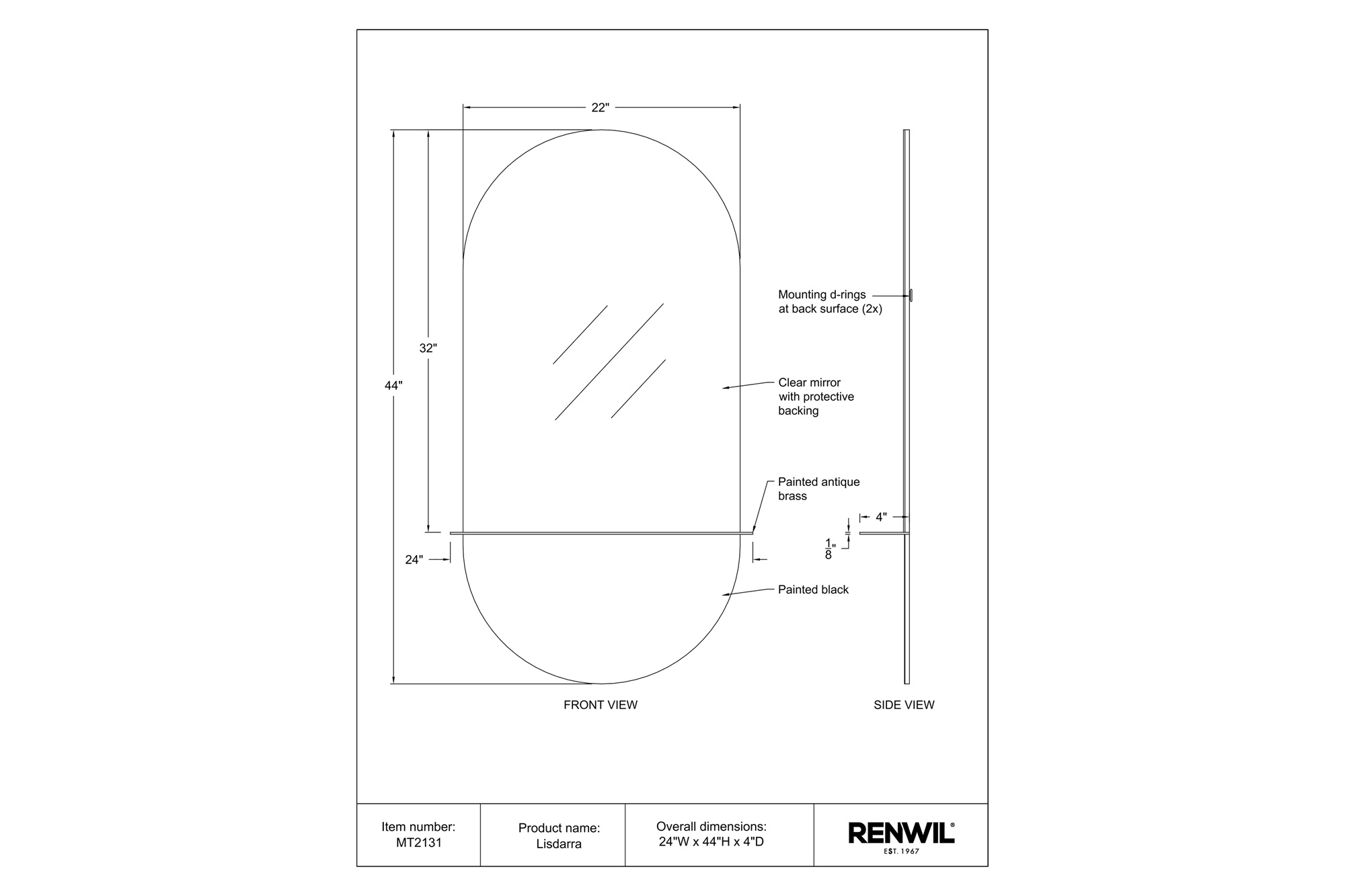 Renwil™ - Lisdarra Wall Mirror