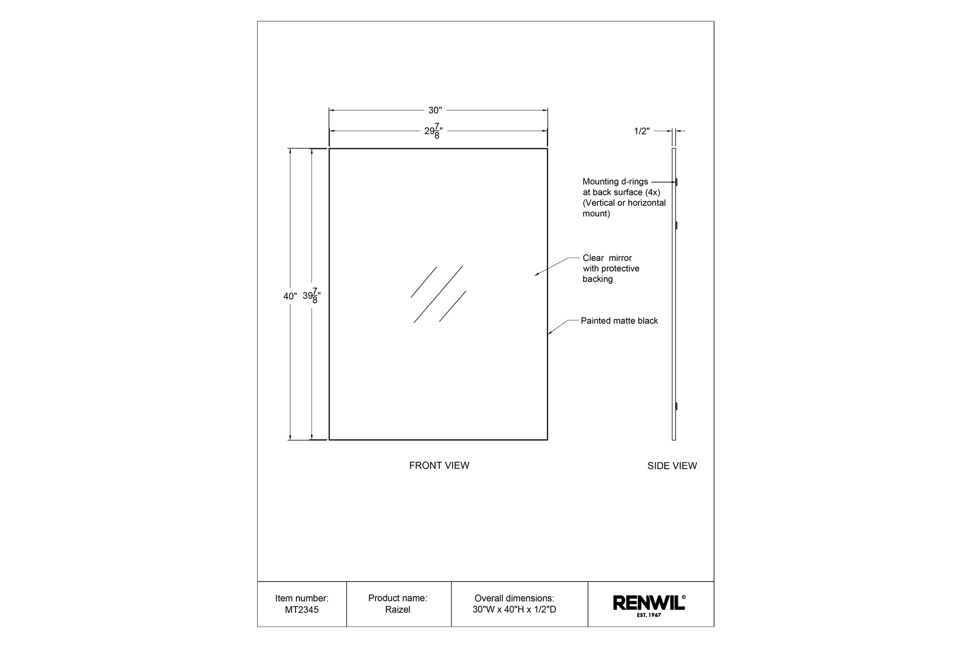 Renwil™ - Raizel Wall Mirror