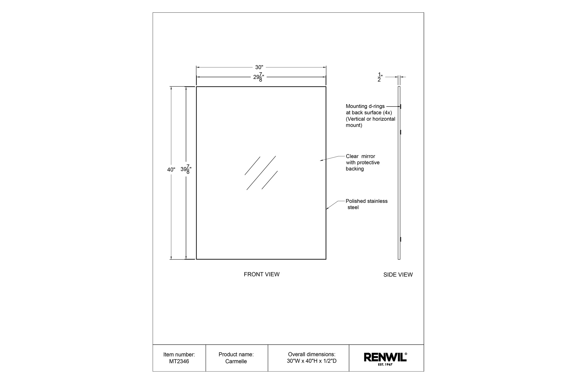 Renwil™ - Carmelle Wall Mirror