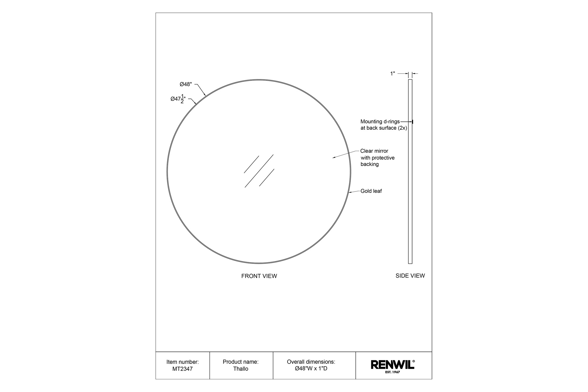 Renwil - Thallo Wall Mirror