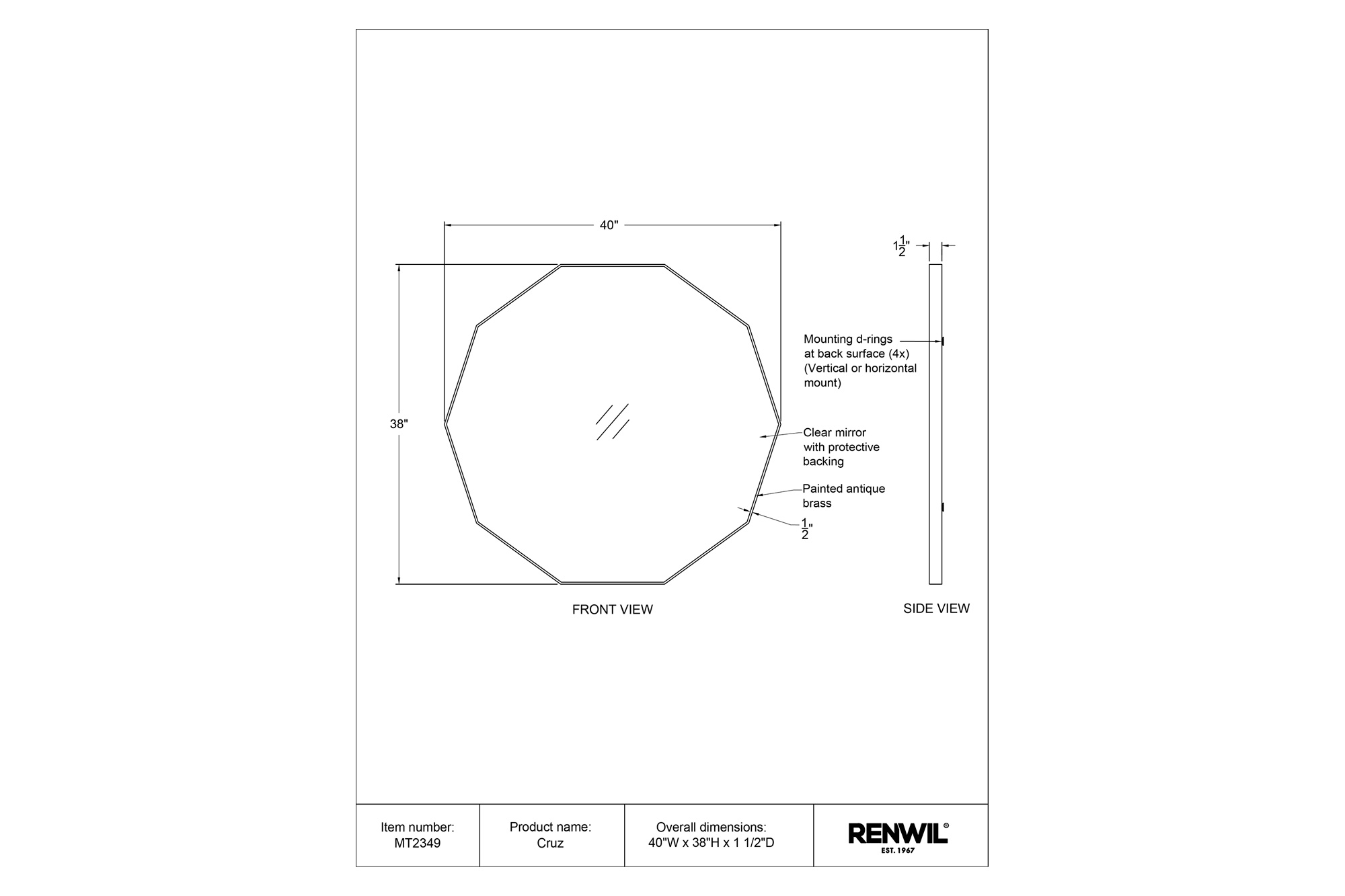 Renwil™ - Cruz Wall Mirror