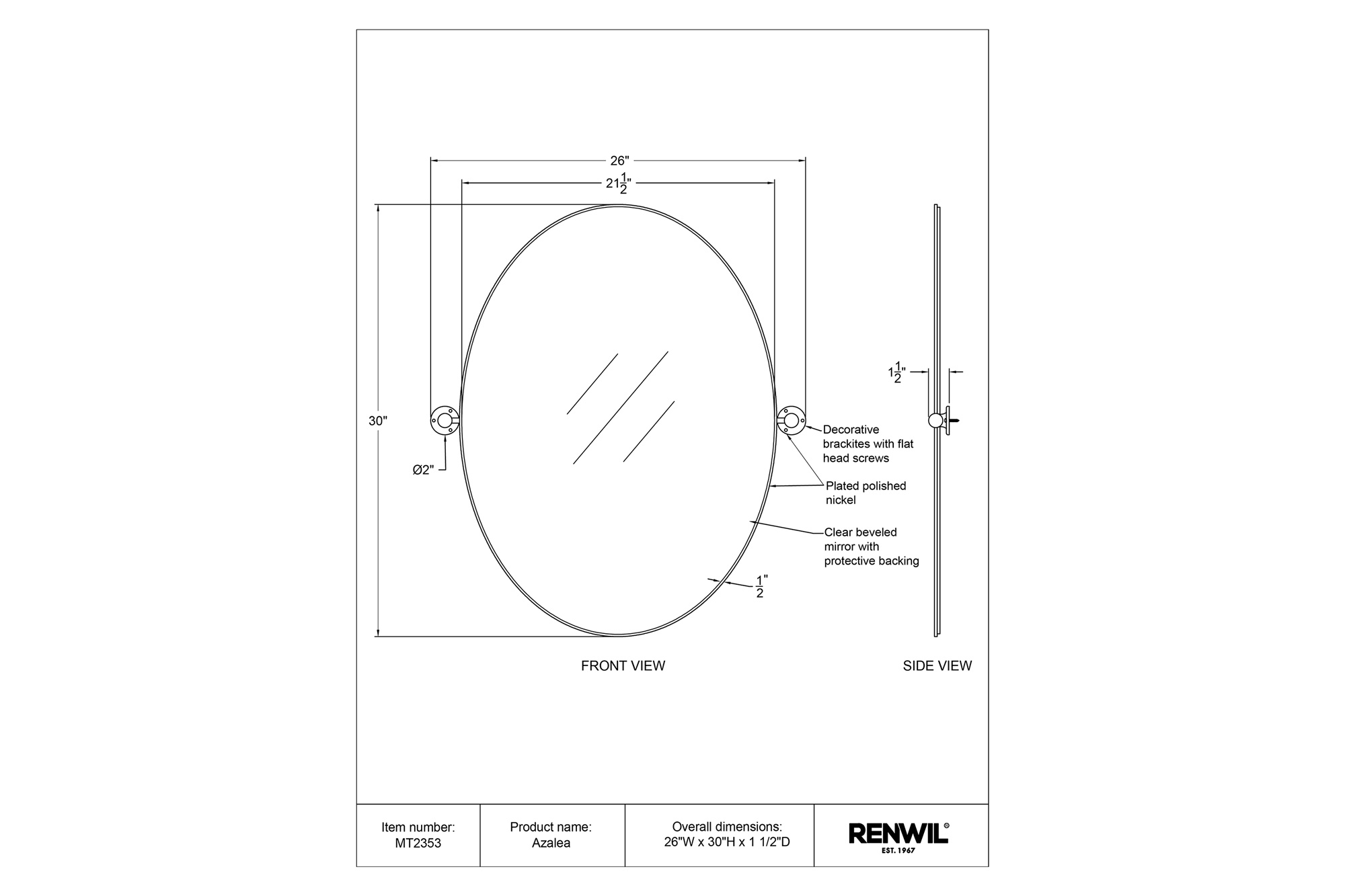 Renwil - Azalea Wall Mirror