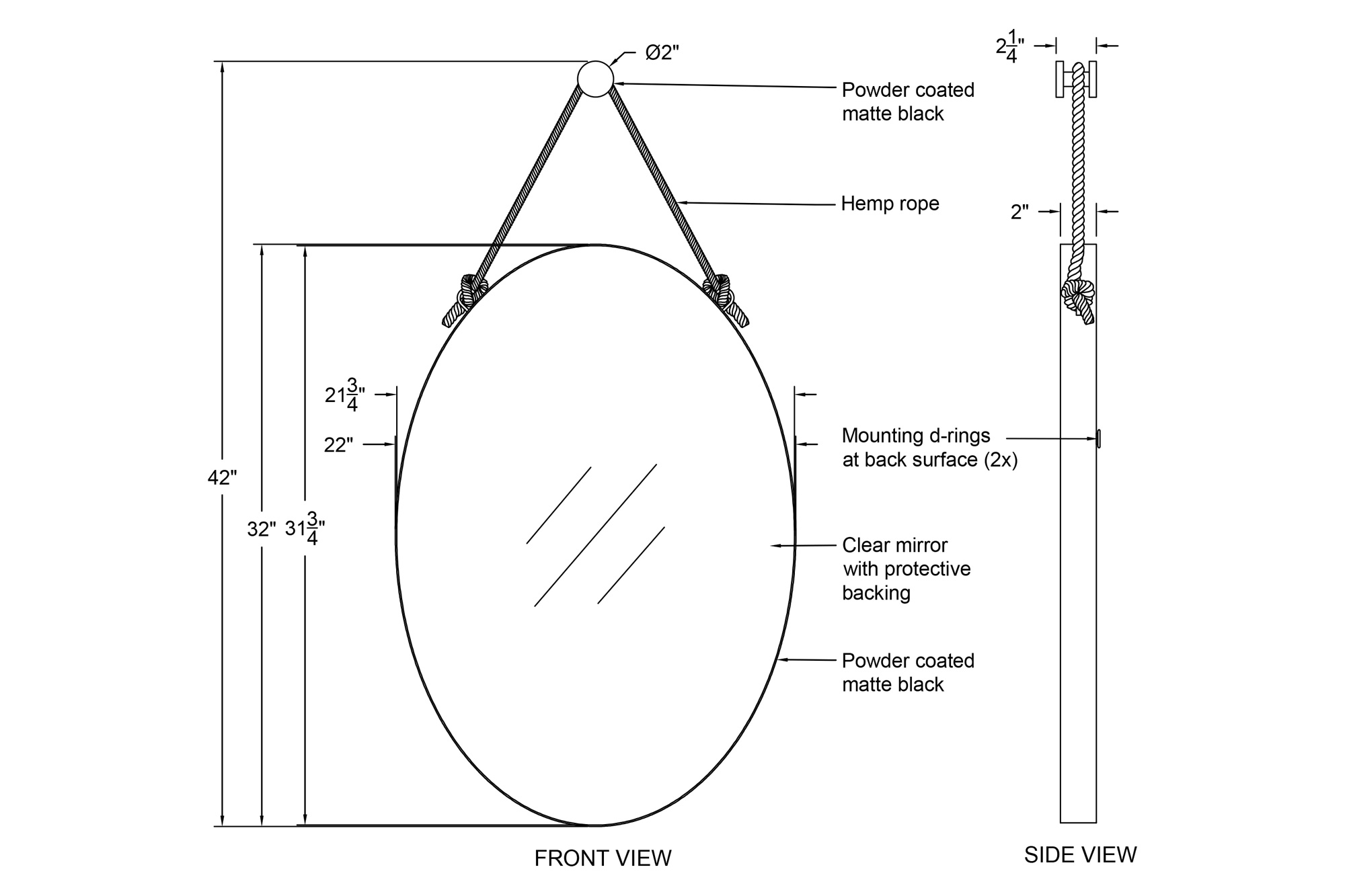 Renwil - Parbuckle Wall Mirror