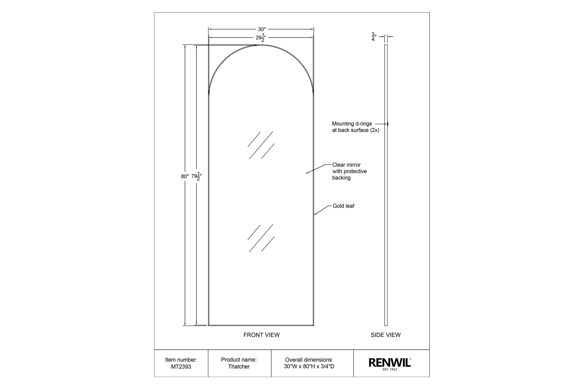 Renwil™ - Thatcher Wall Mirror