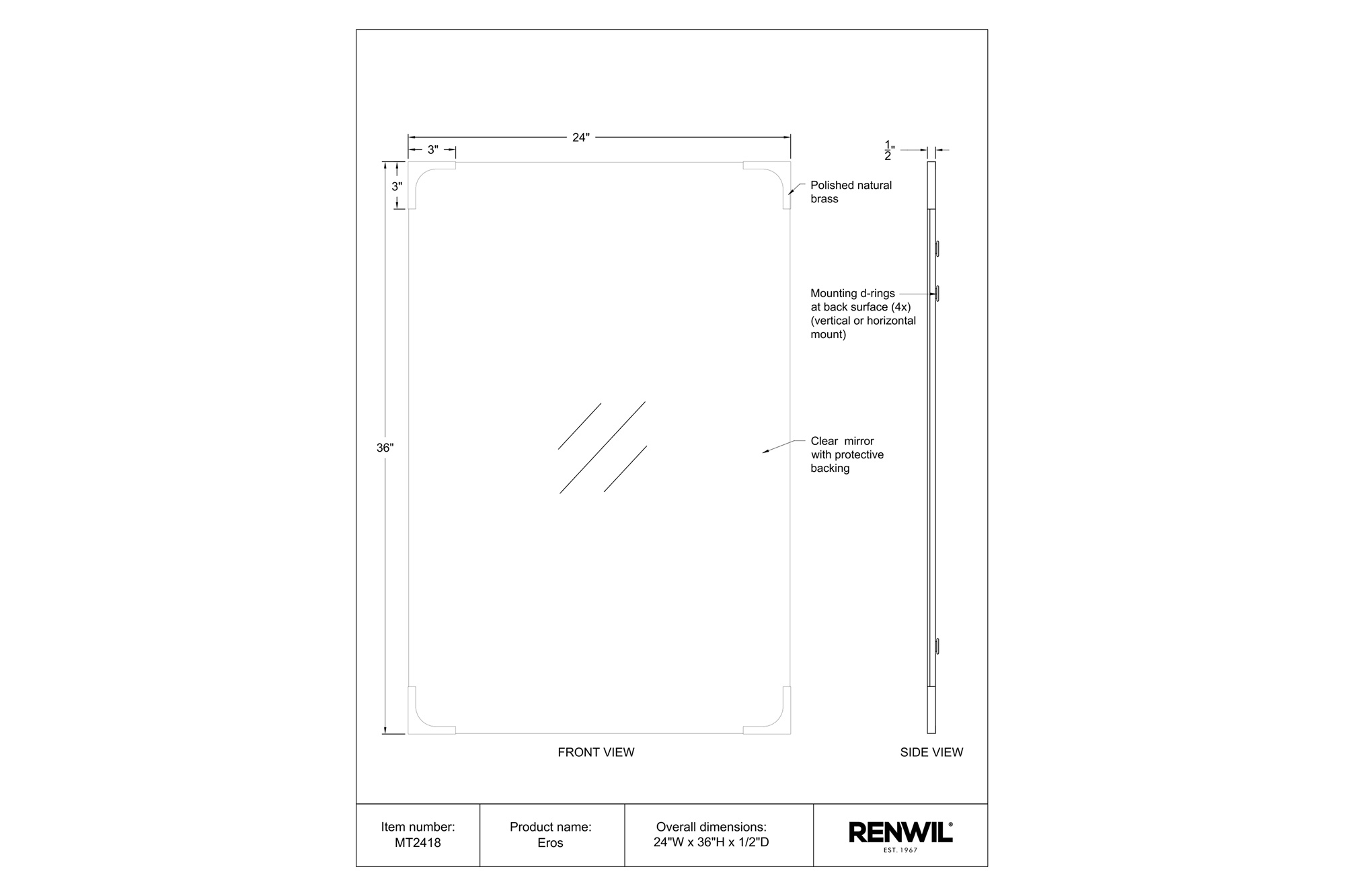 Renwil™ - Eros Wall Mirror