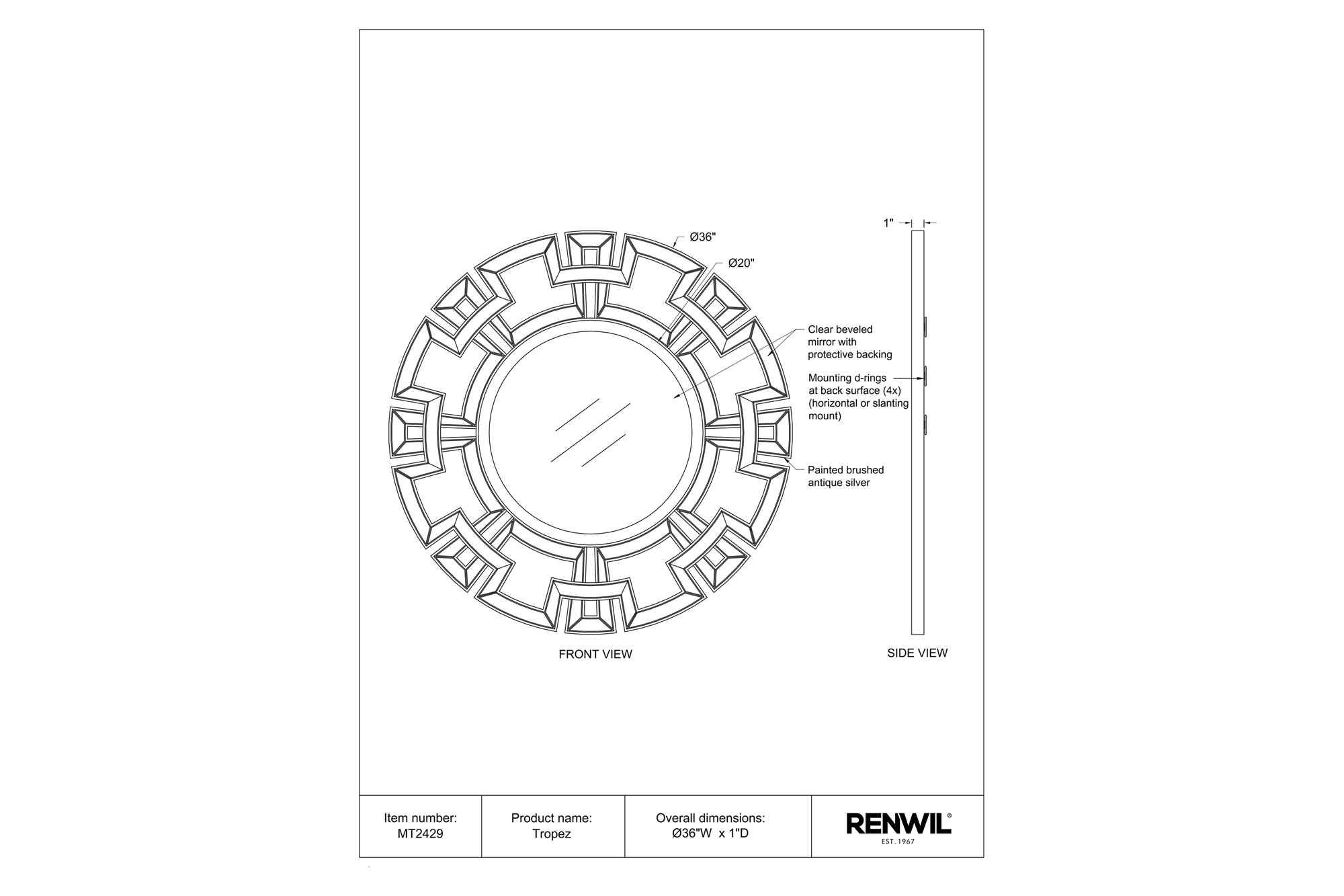 Renwil™ - Tropez Wall Mirror