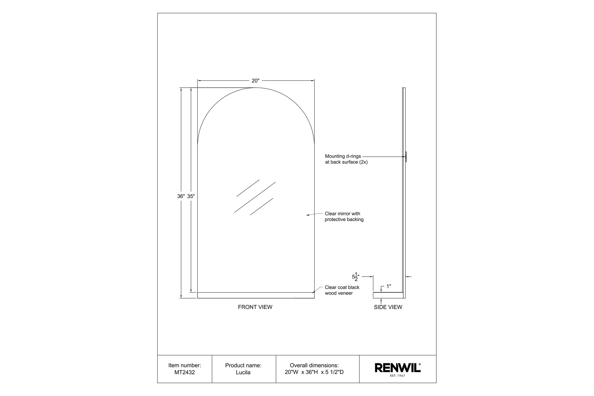 Renwil™ - Lucila Wall Mirror