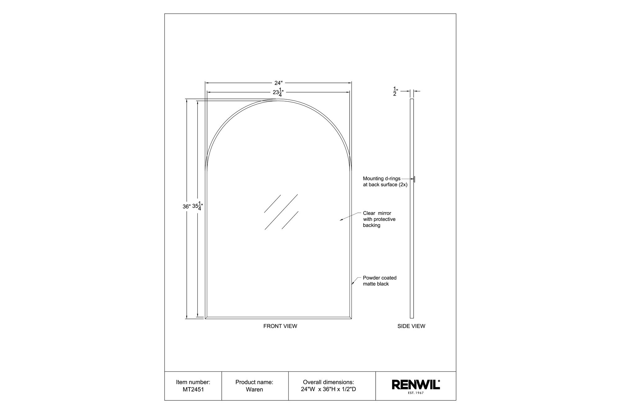 Renwil™ - Waren Wall Mirror