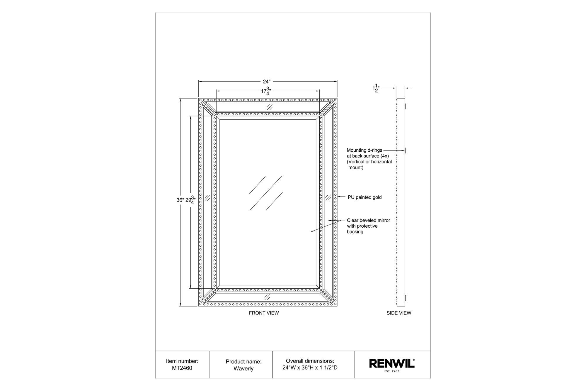 Renwil - Waverly Wall Mirror