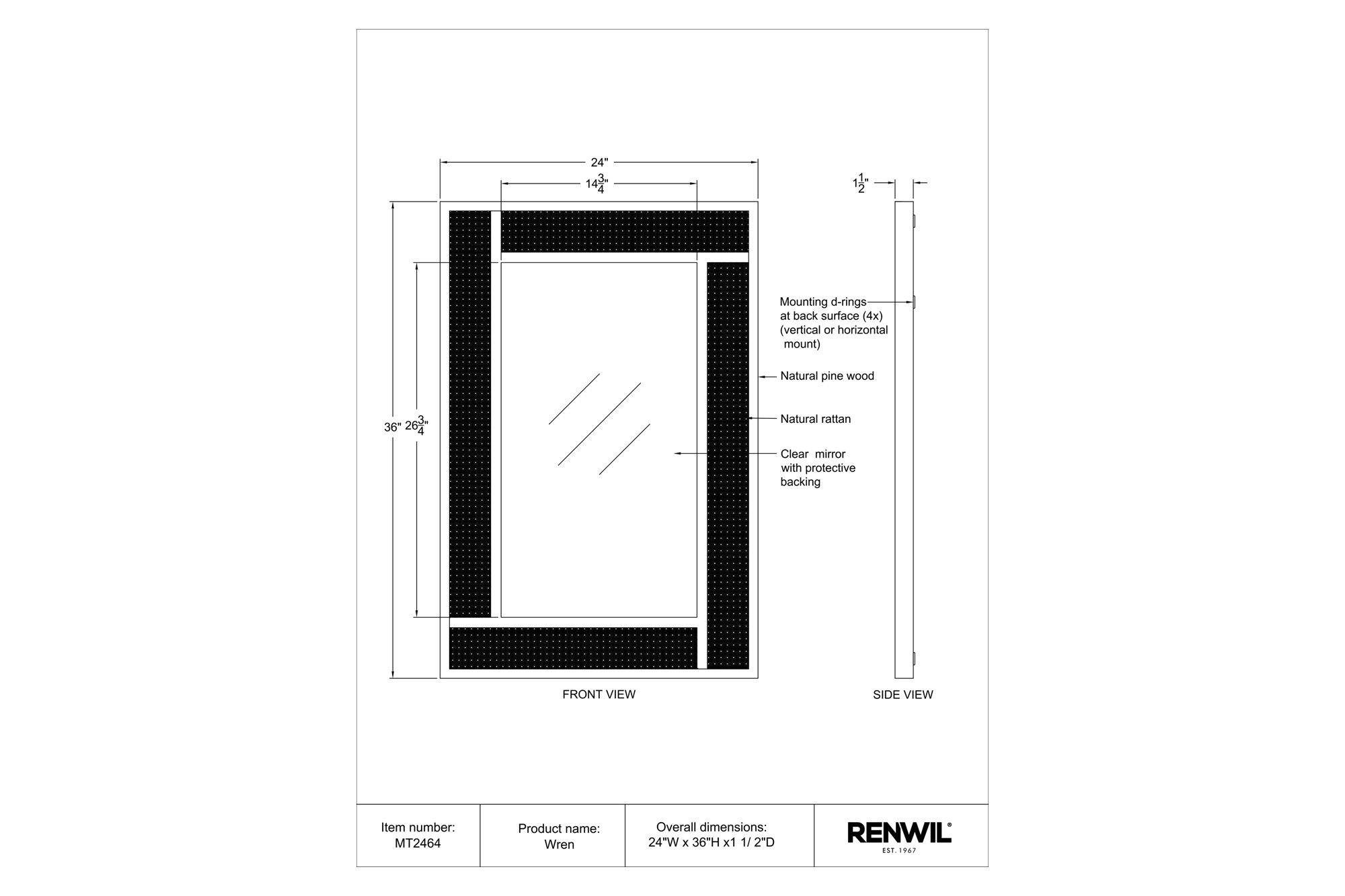 Renwil™ - Wren Wall Mirror