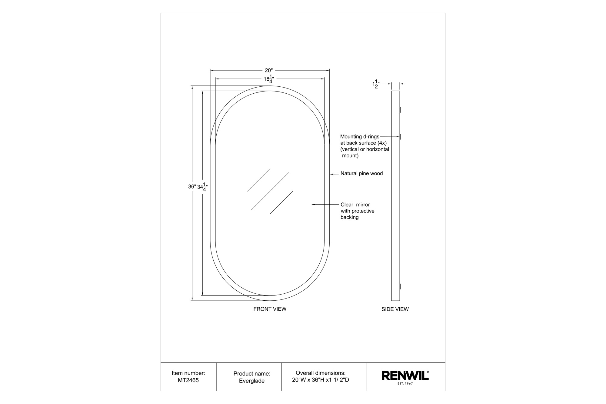 Renwil - Everglade Wall Mirror