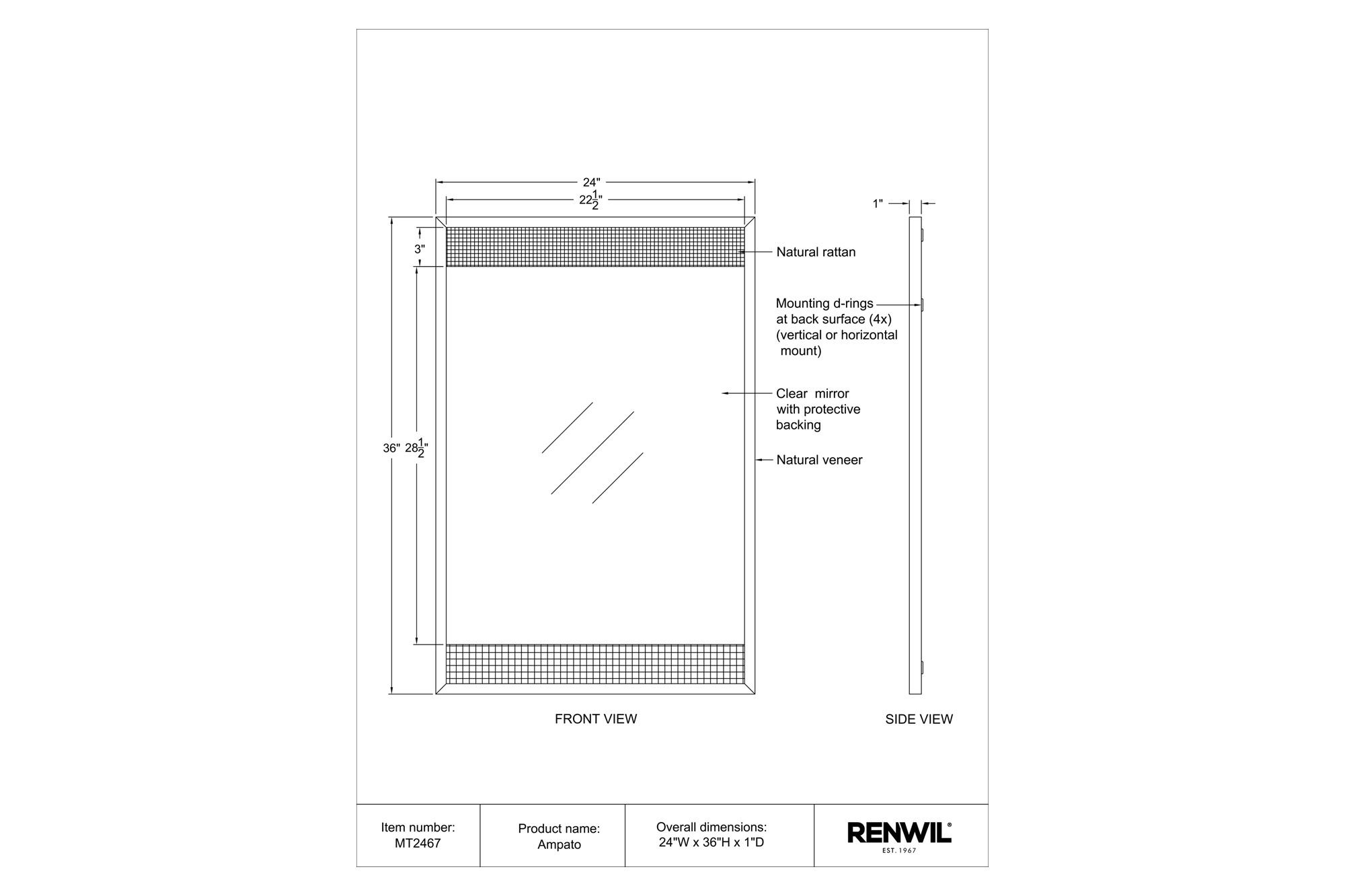 Renwil Ampato Wall Mirror