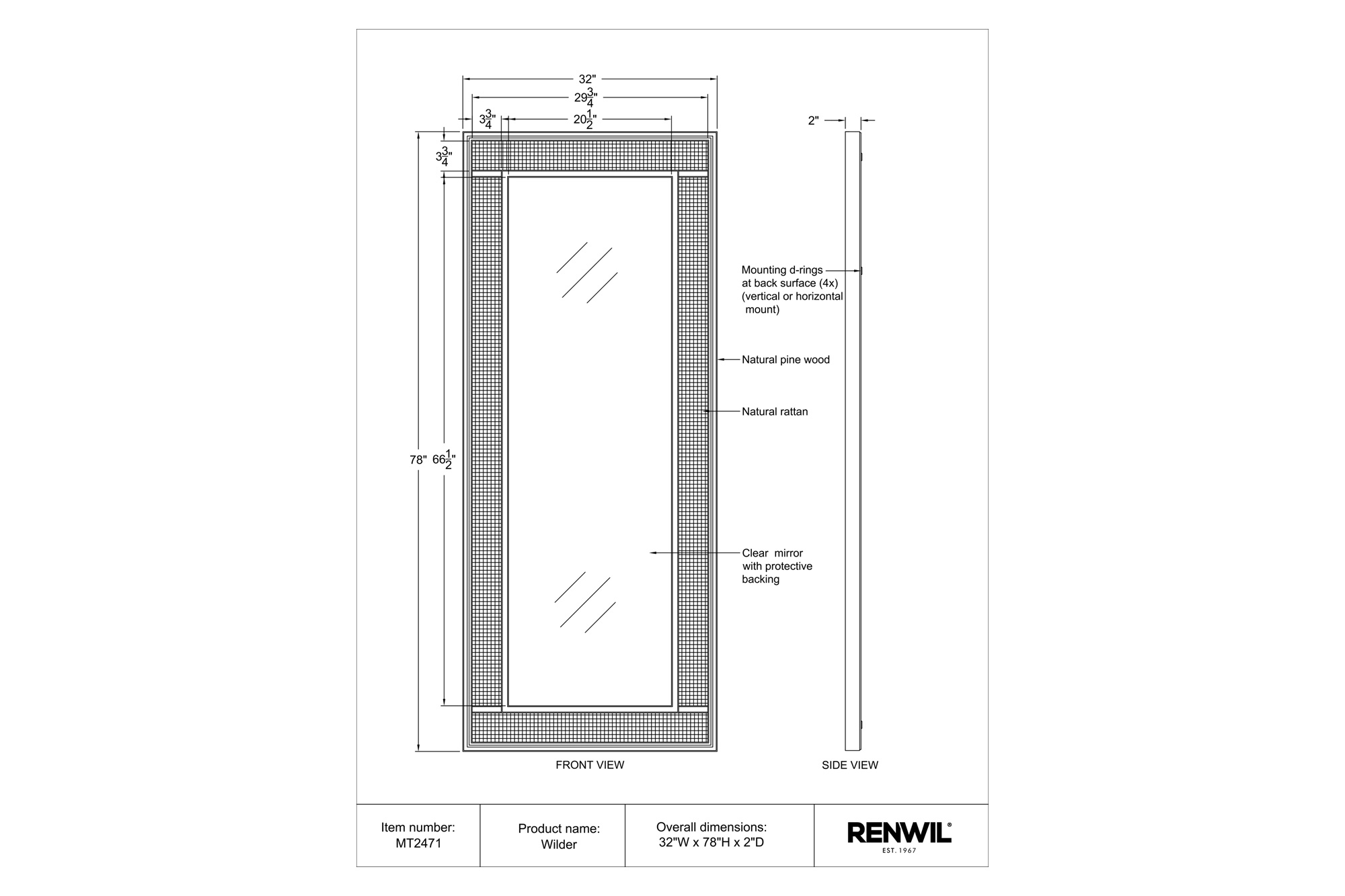 Renwil™ - Wilder Wall Mirror