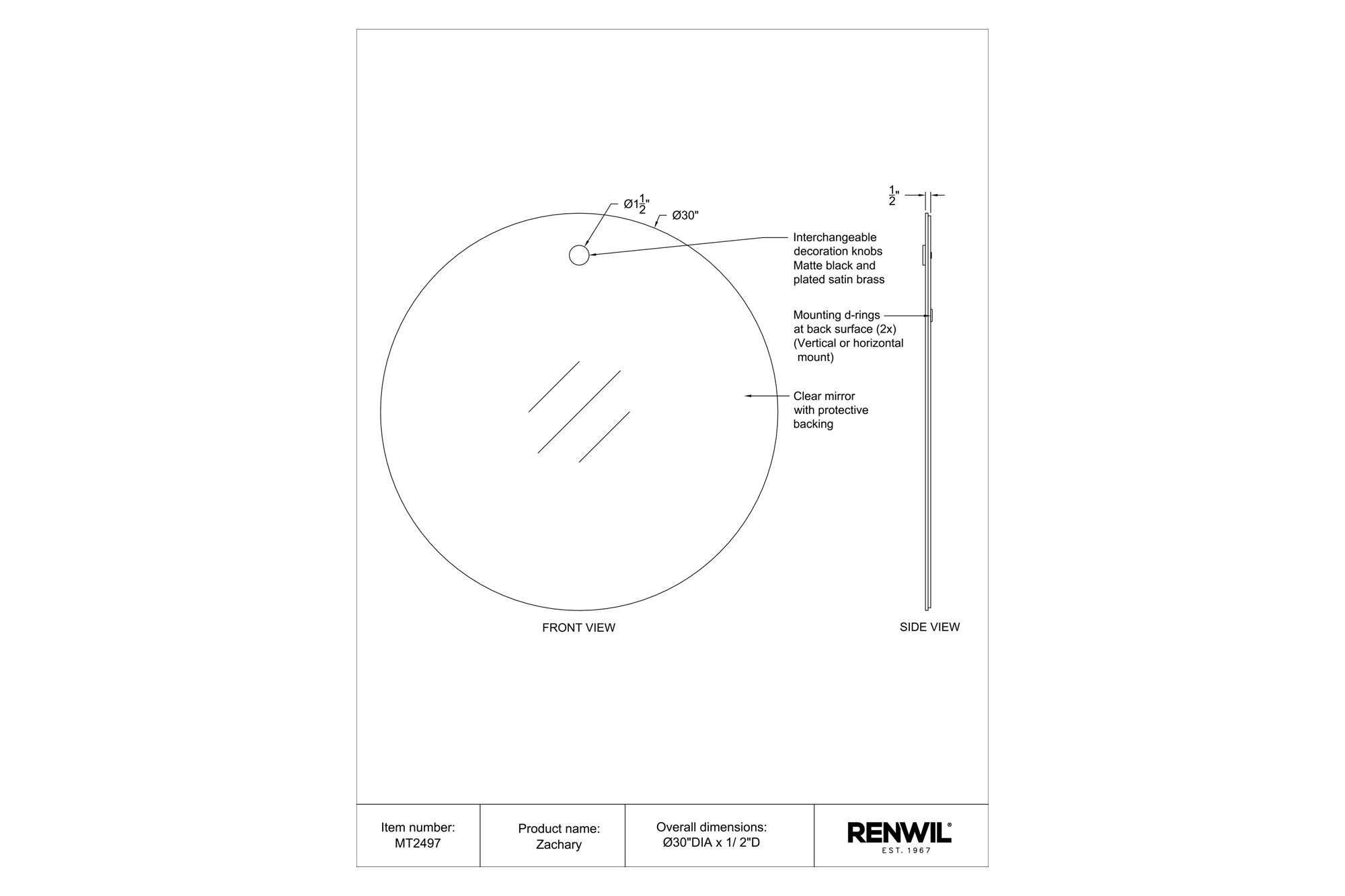 Renwil™ - Zachary Wall Mirror