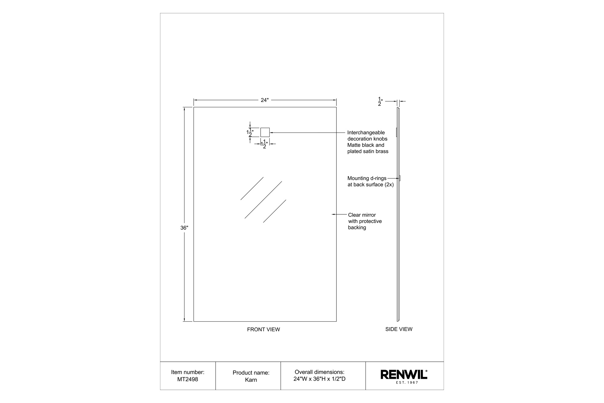 Renwil™ - Karn Wall Mirror