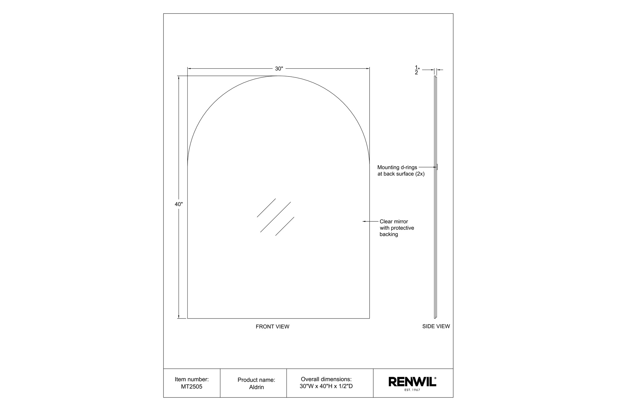 Renwil™ - Aldrin Wall Mirror