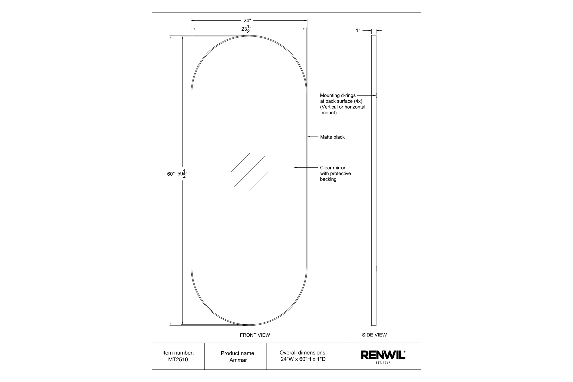 Renwil™ - Ammar Wall Mirror