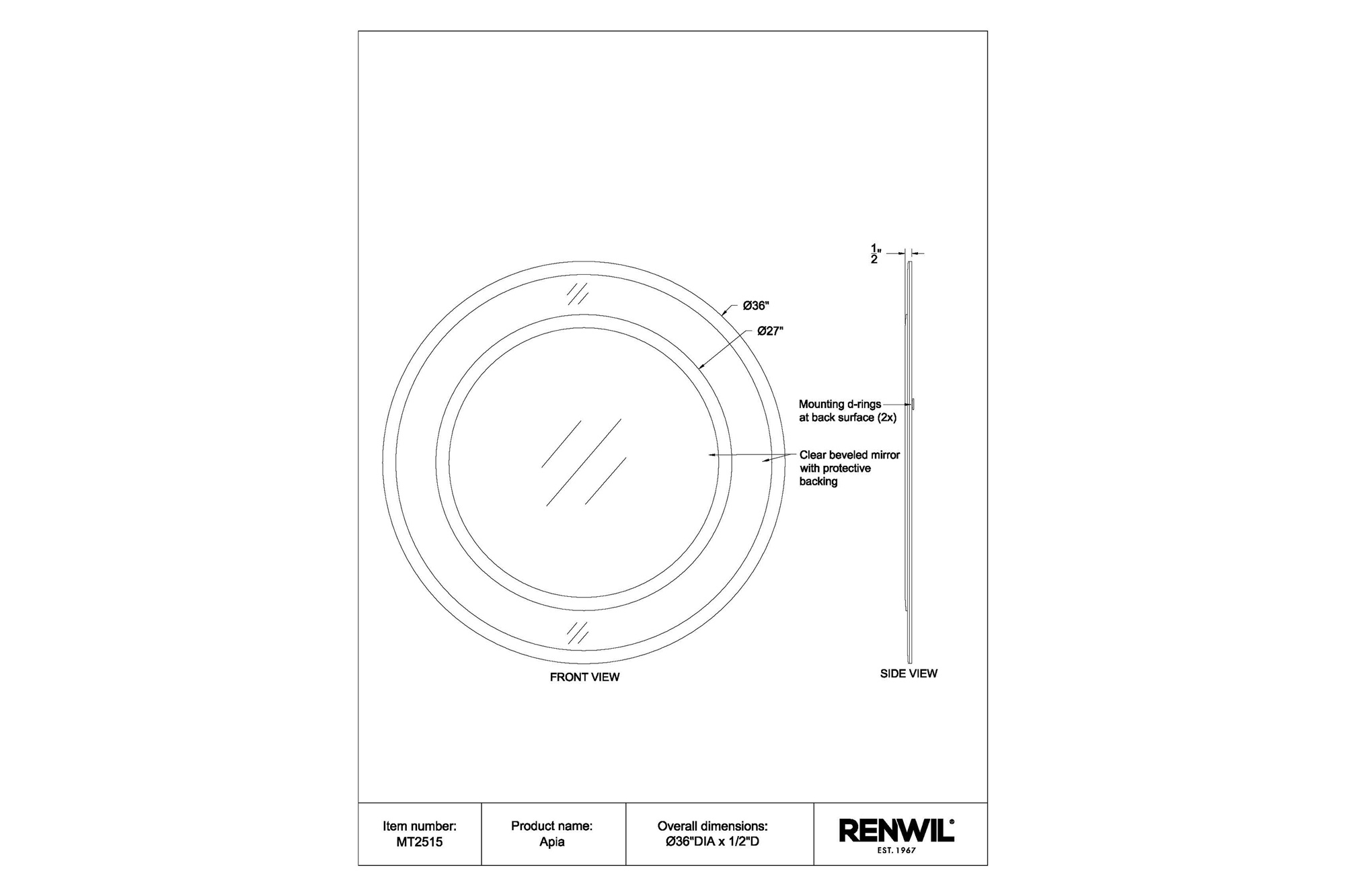 Renwil - Apia Wall Mirror