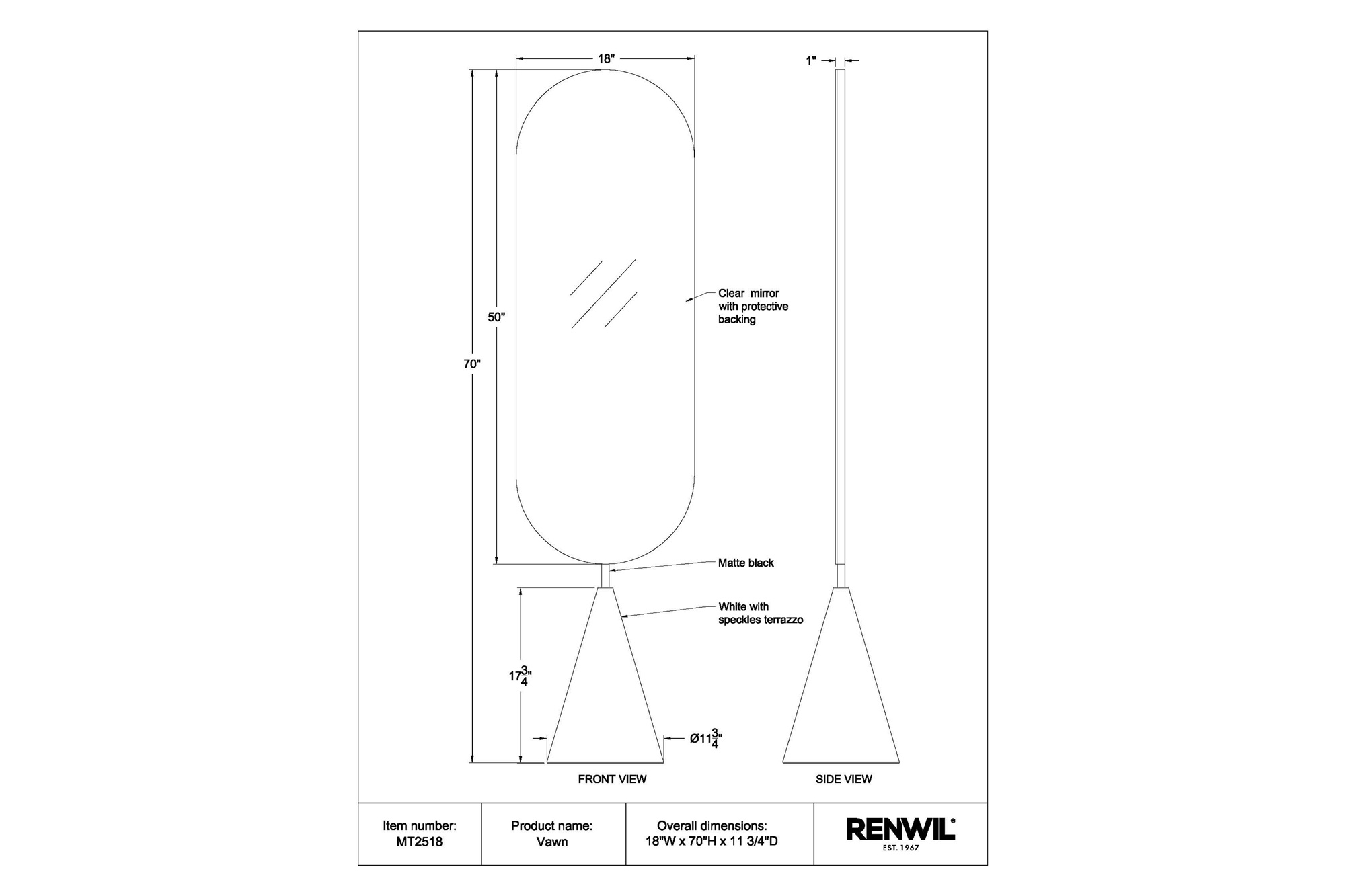 Renwil - Vawn Floor Mirror