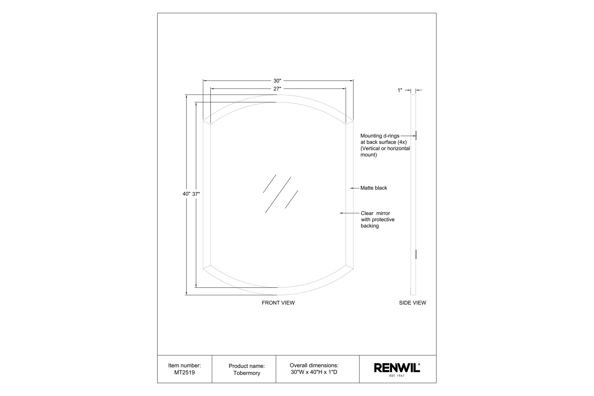 Renwil - Tobermory Wall Mirror