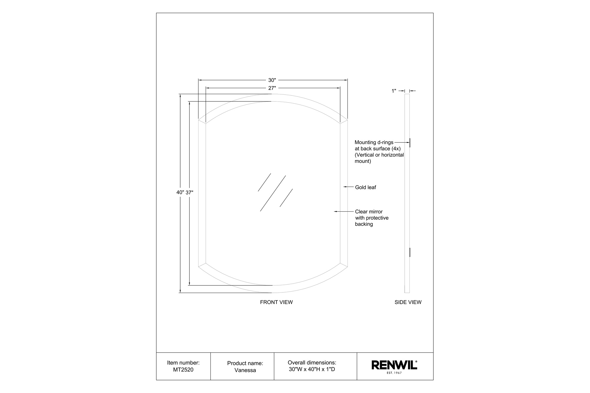 Renwil™ - Vanessa Wall Mirror