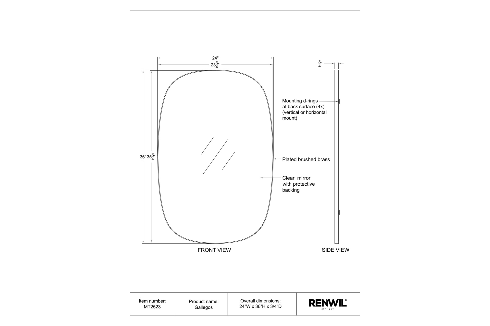 Renwil™ - Gallegos Wall Mirror