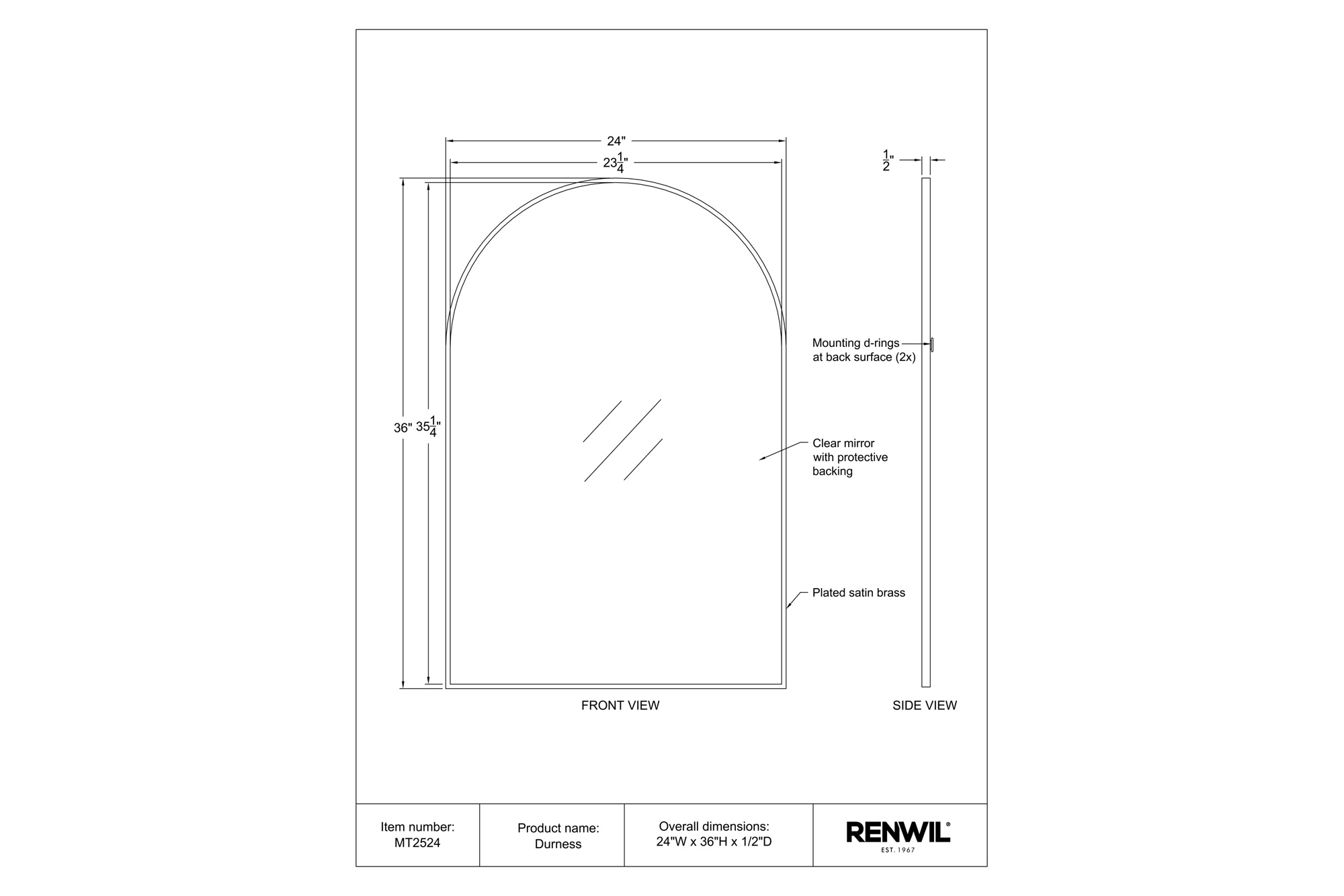 Renwil™ - Durness Wall Mirror