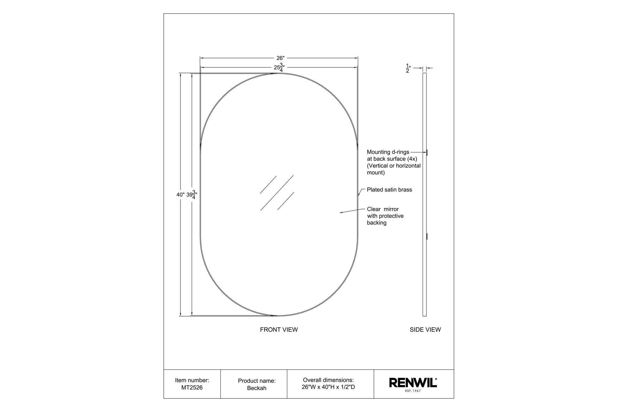 Renwil Beckah Wall Mirror