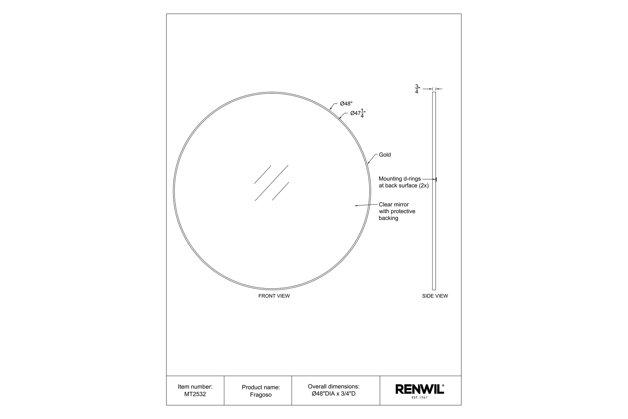 Renwil™ - Fragoso Wall Mirror