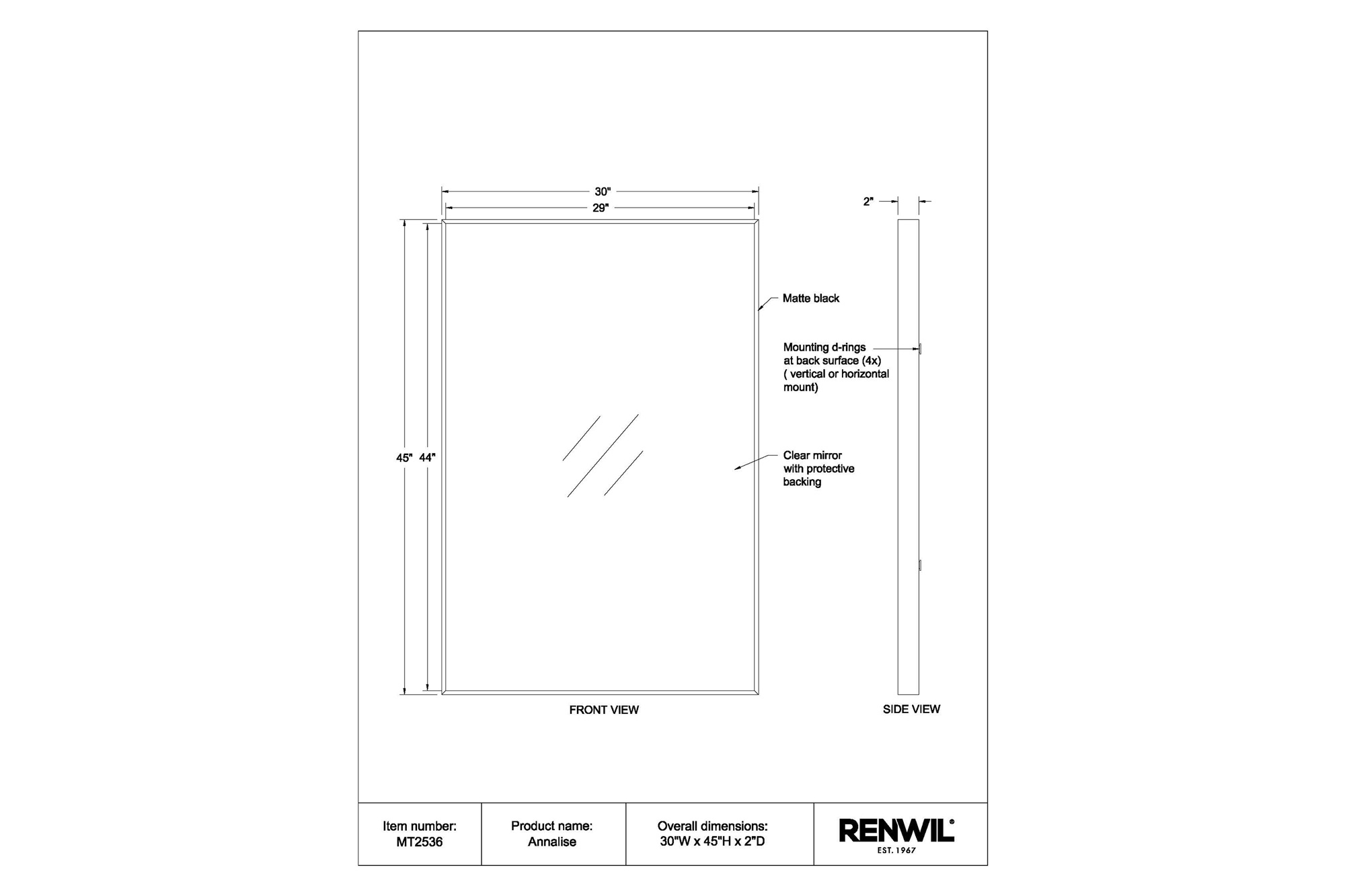 Renwil Annalise Wall Mirror