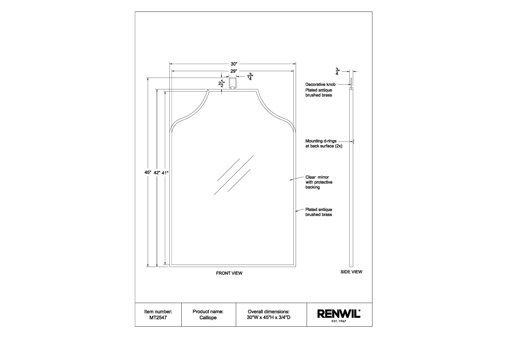 Renwil Calliope Wall Mirror