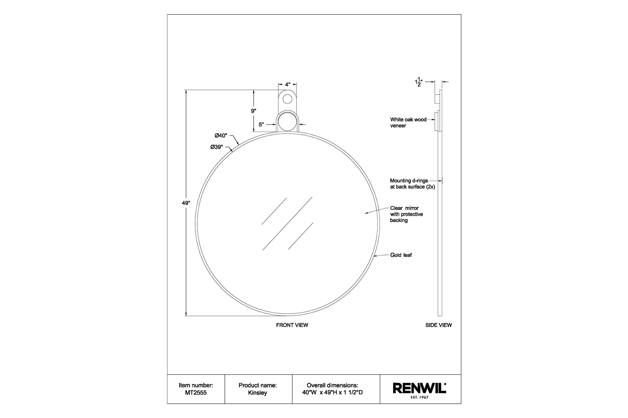 Renwil™ - Kinsley Wall Mirror