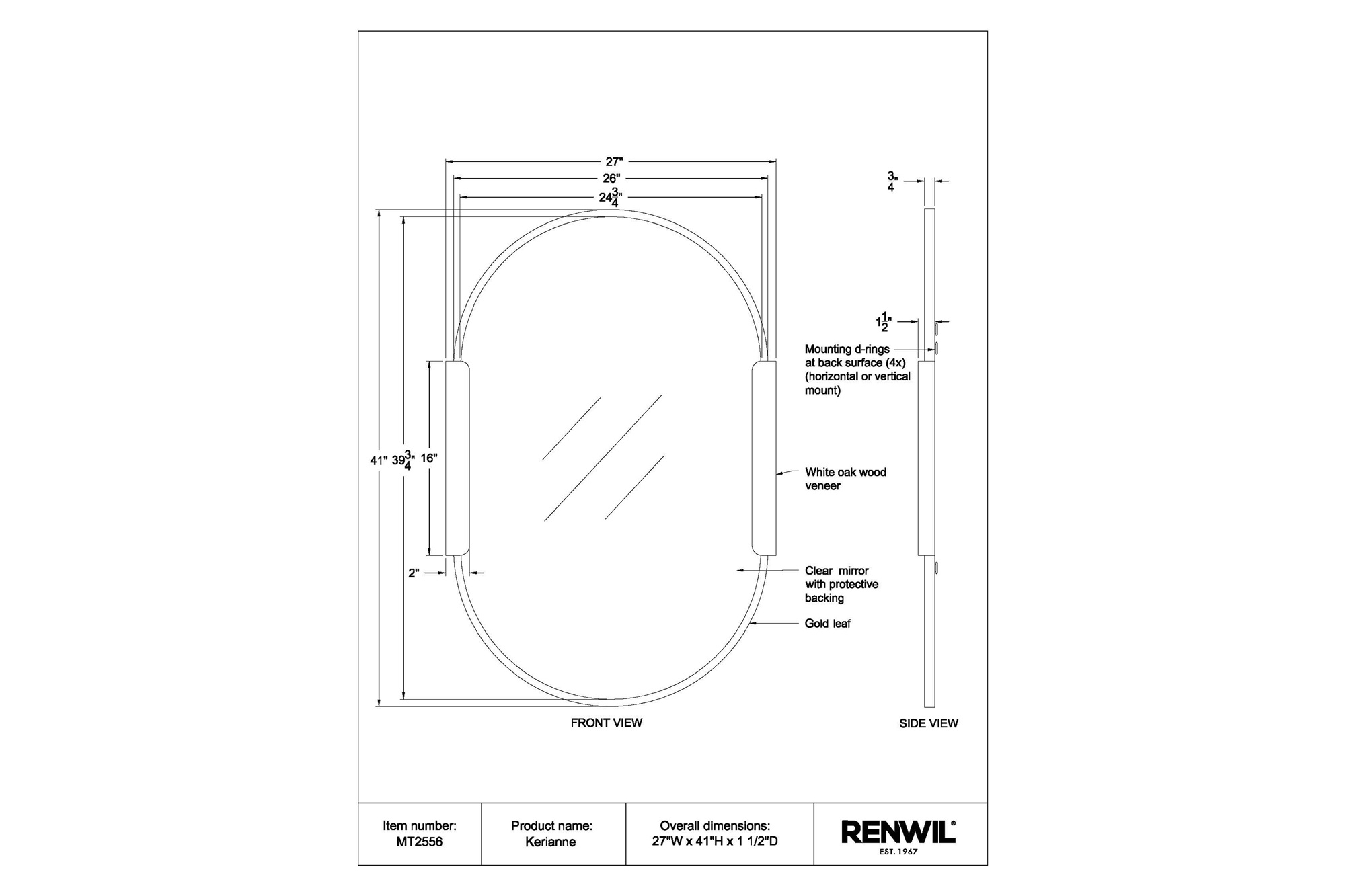 Renwil™ - Kerianne Wall Mirror