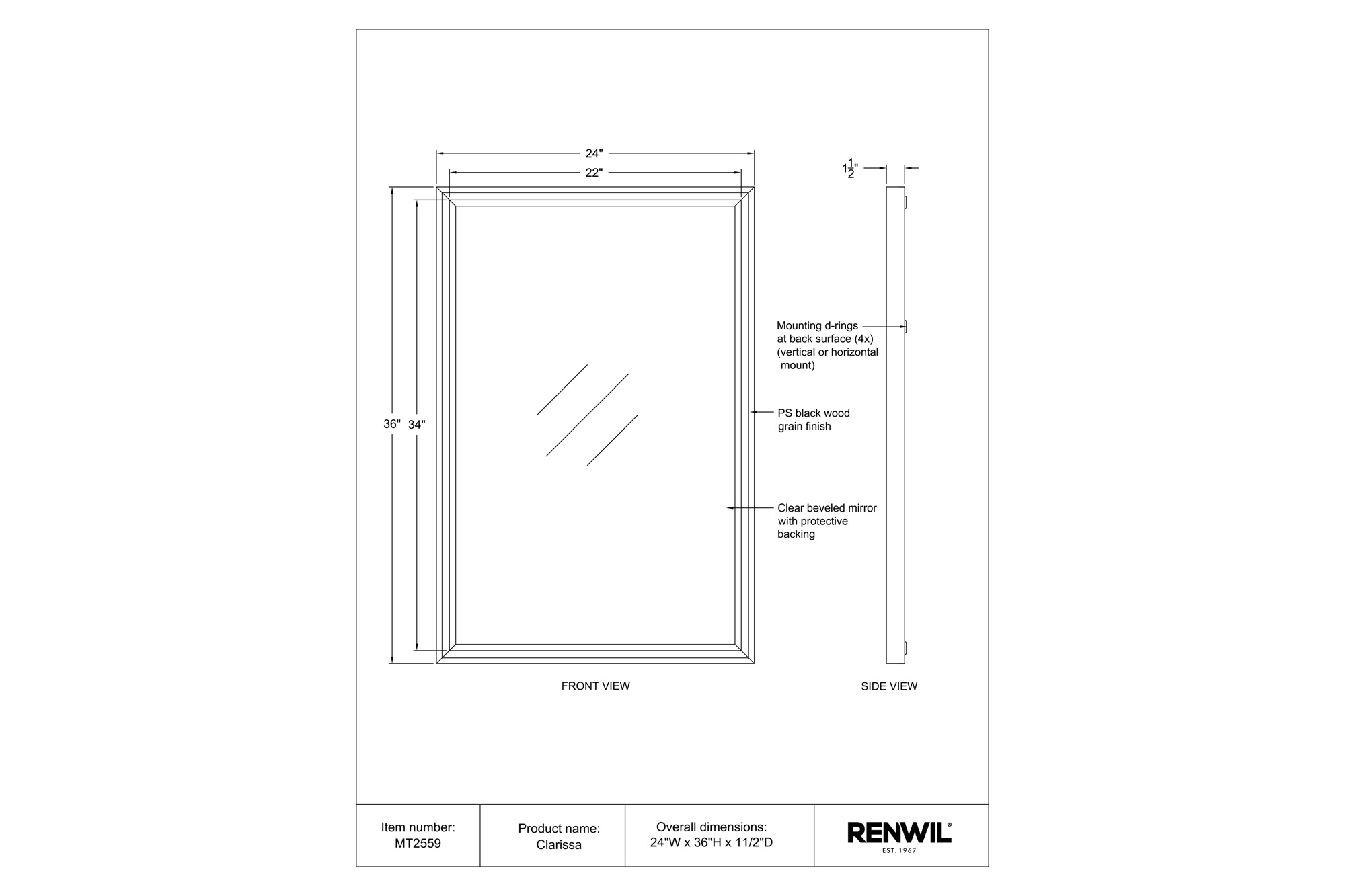 Renwil - Clarissa Wall Mirror