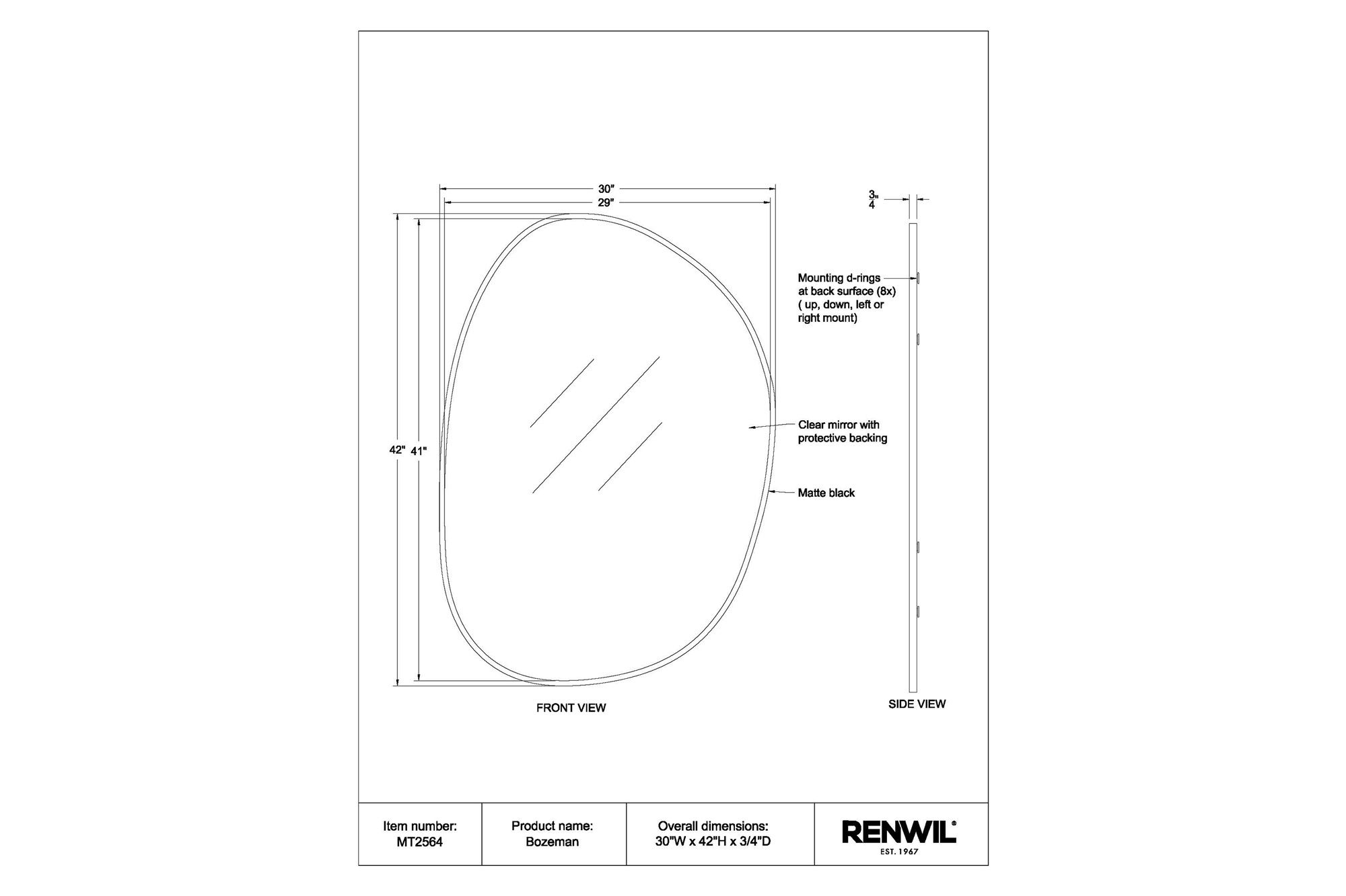 Renwil Bozeman Wall Mirror