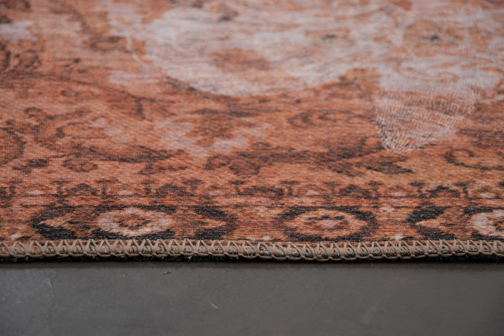 Renwil Whey Rug - Burnt Orange/Cream, 8" X 10"