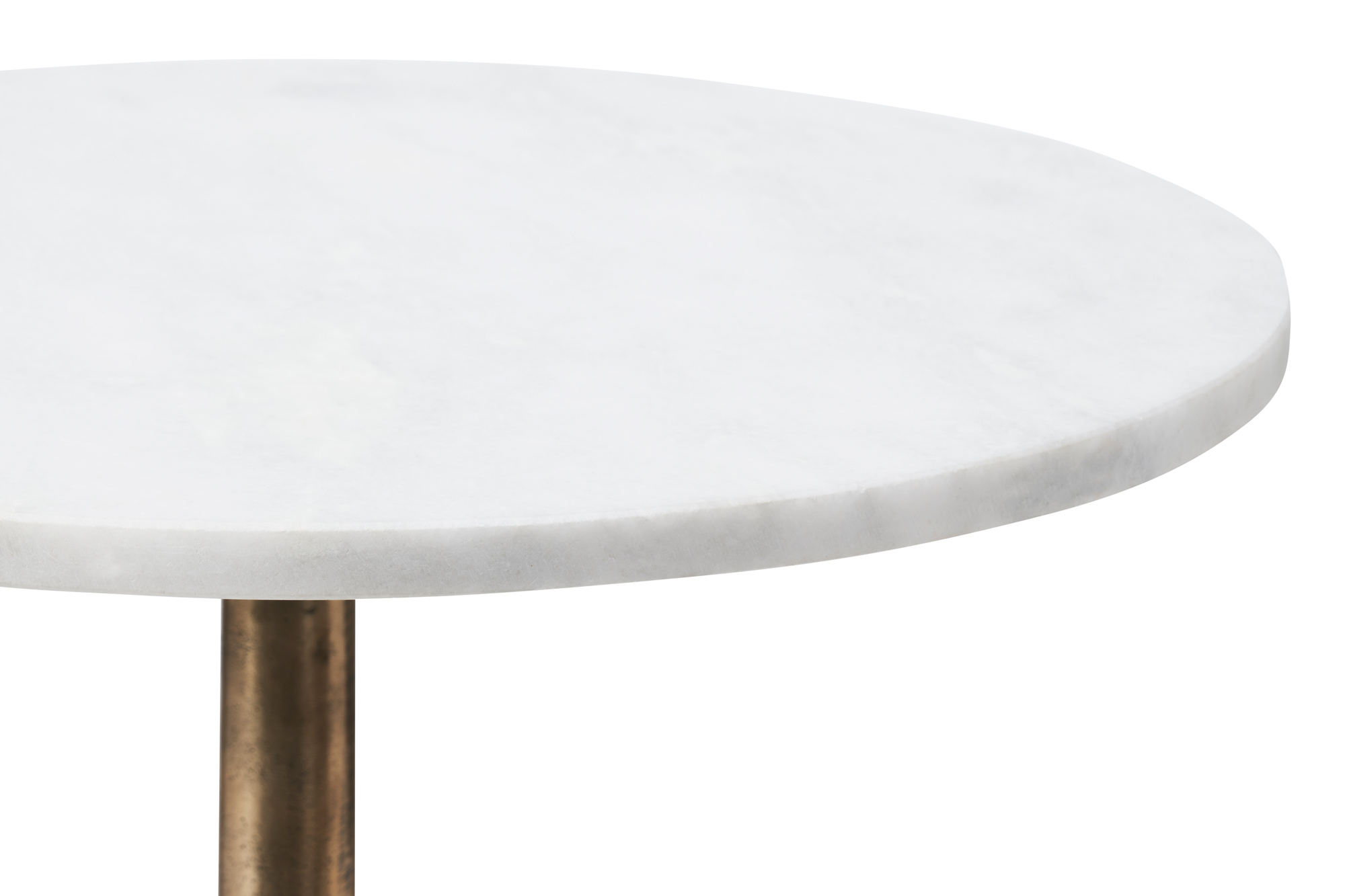 Renwil™ Amalya Accent Table - White Marble/Antique Brass